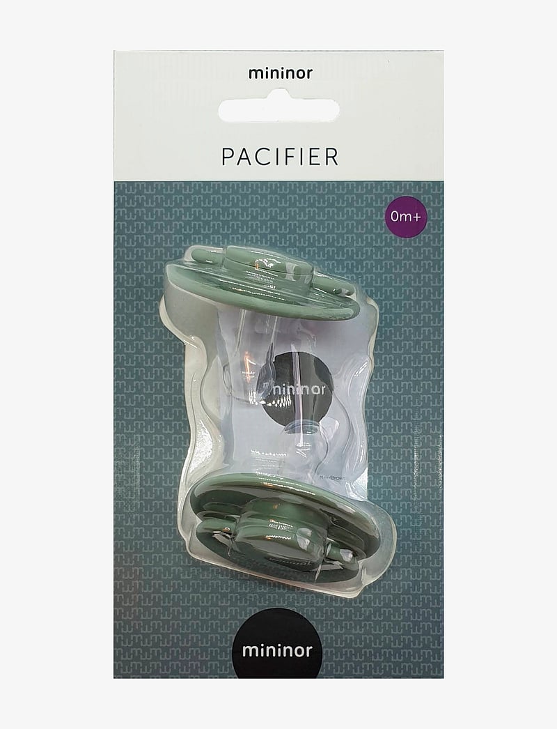 Mininor - Round Pacifier Silicone 0m Grey - schnuller - willow green - 1