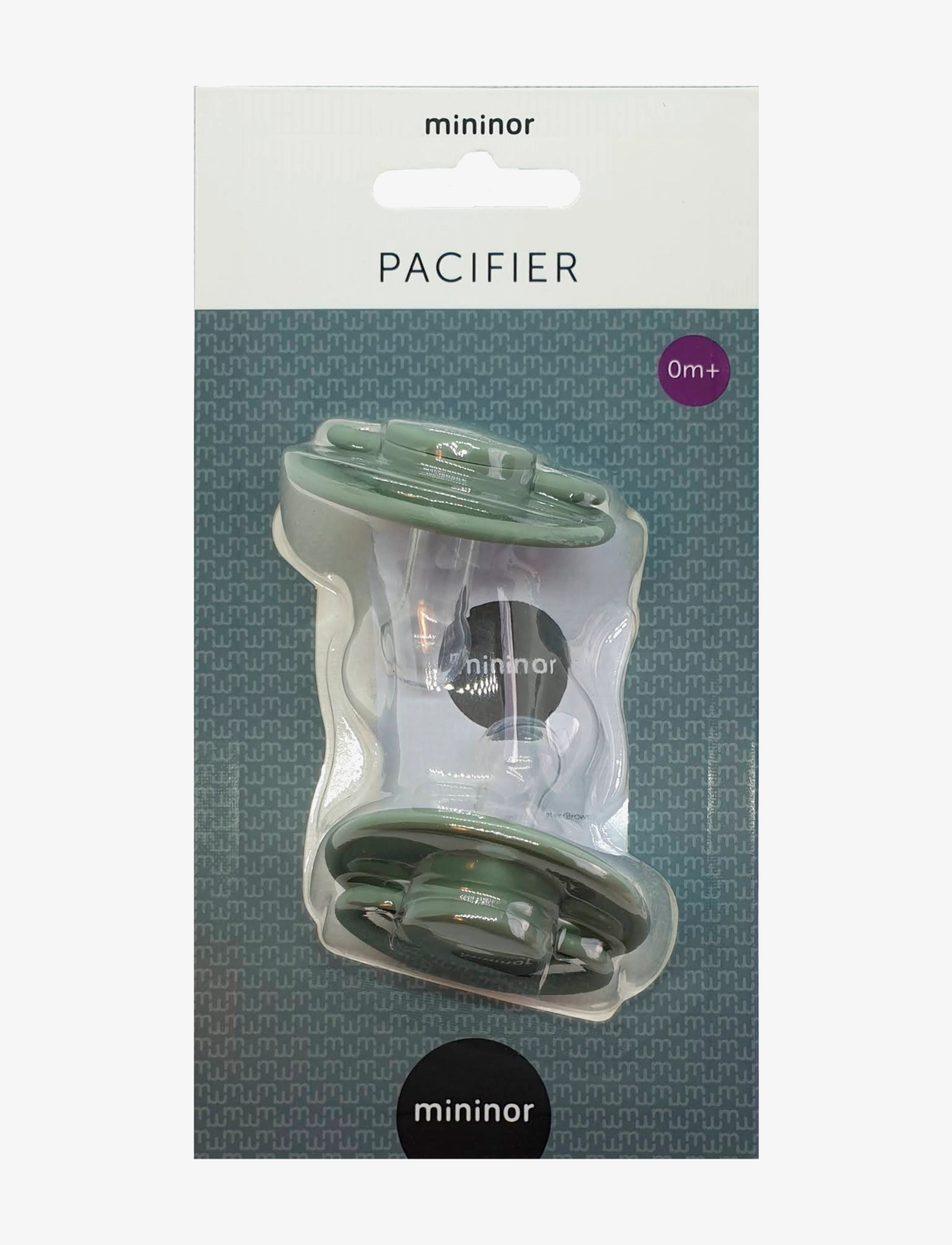 Mininor - Round Pacifier Silicone 0m Grey - pacifiers - willow green - 1