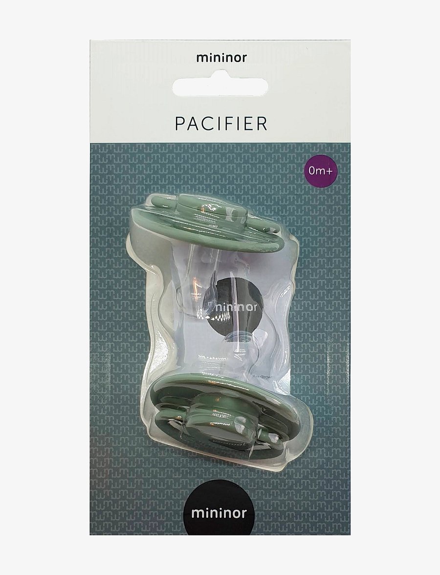 Mininor - Round Pacifier Silicone 0m Grey - snuð - willow green - 1