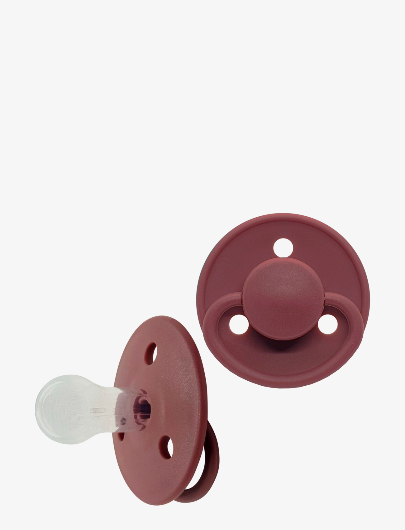 Mininor Round Pacifier Silicone, Børn, Rund Silikone Sut, Bordeaux, Str: 6 M