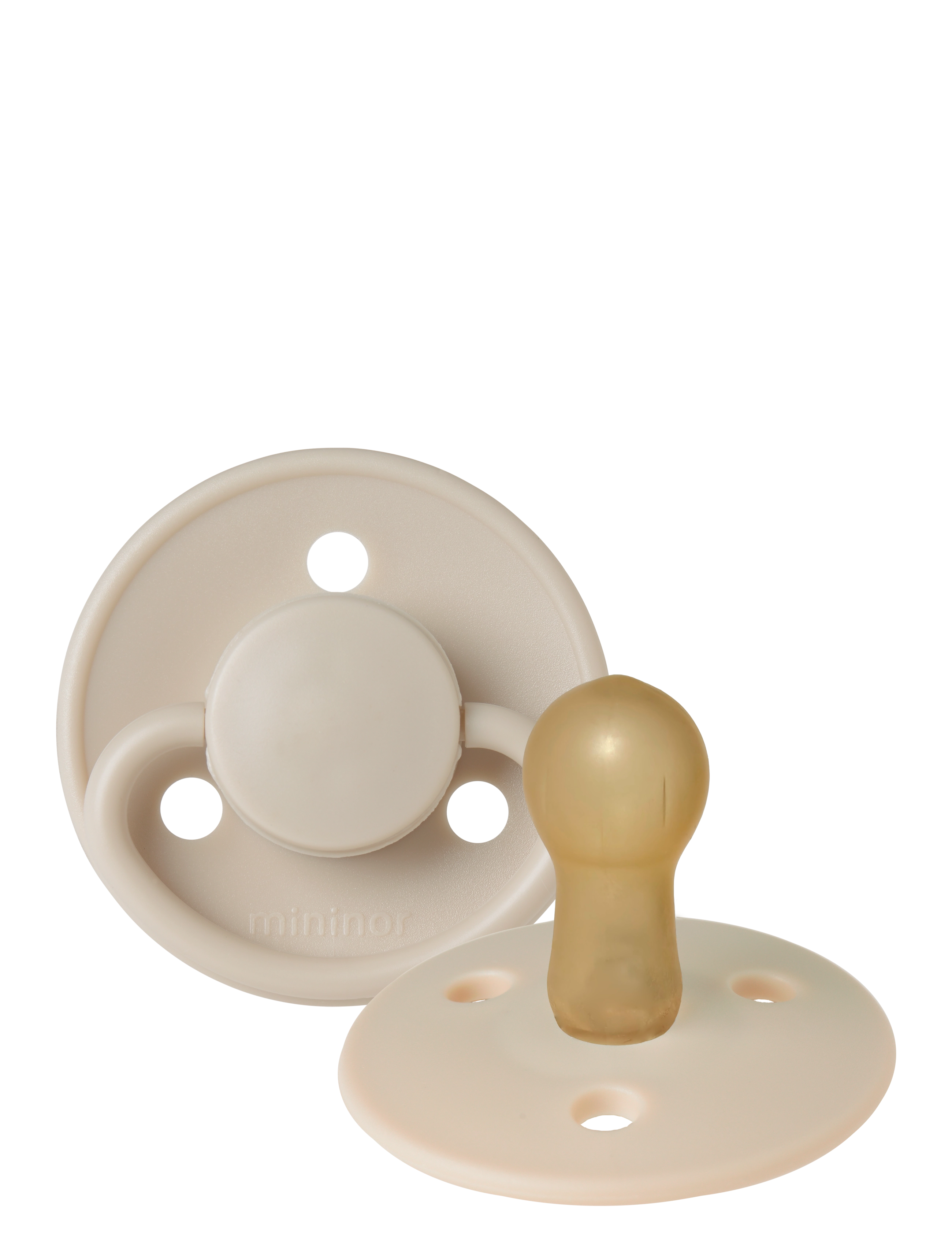 Mininor Latex Pacifier 6M "Cloudy Morning" 2 Pcs, 6 M, Pacifiers & Accessories, Creme - Pacifiers, Kinder