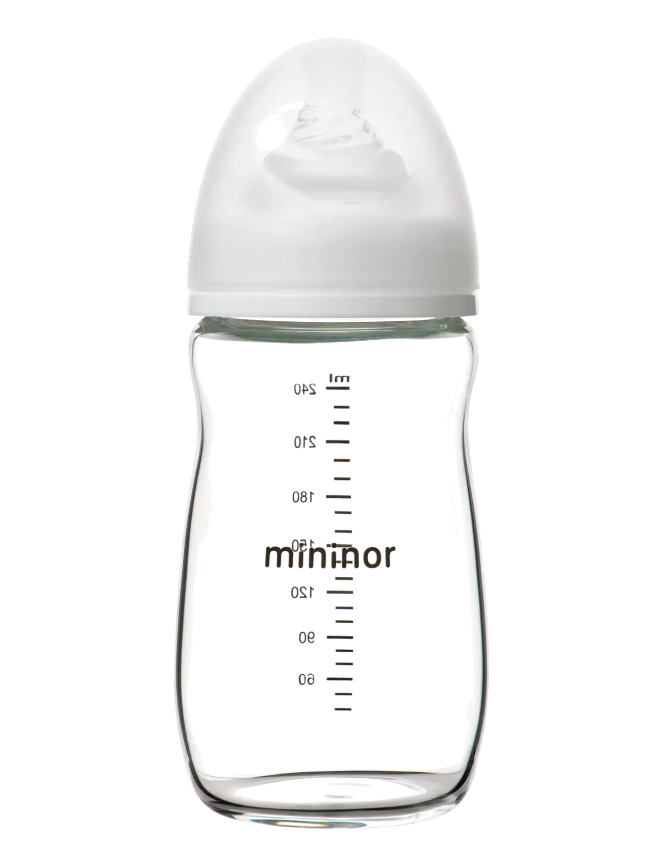 Mininor Glass Bottle 240Ml 0M, 0 M, Baby Bottles & Accessories, Weiß - Bottles, Kinder