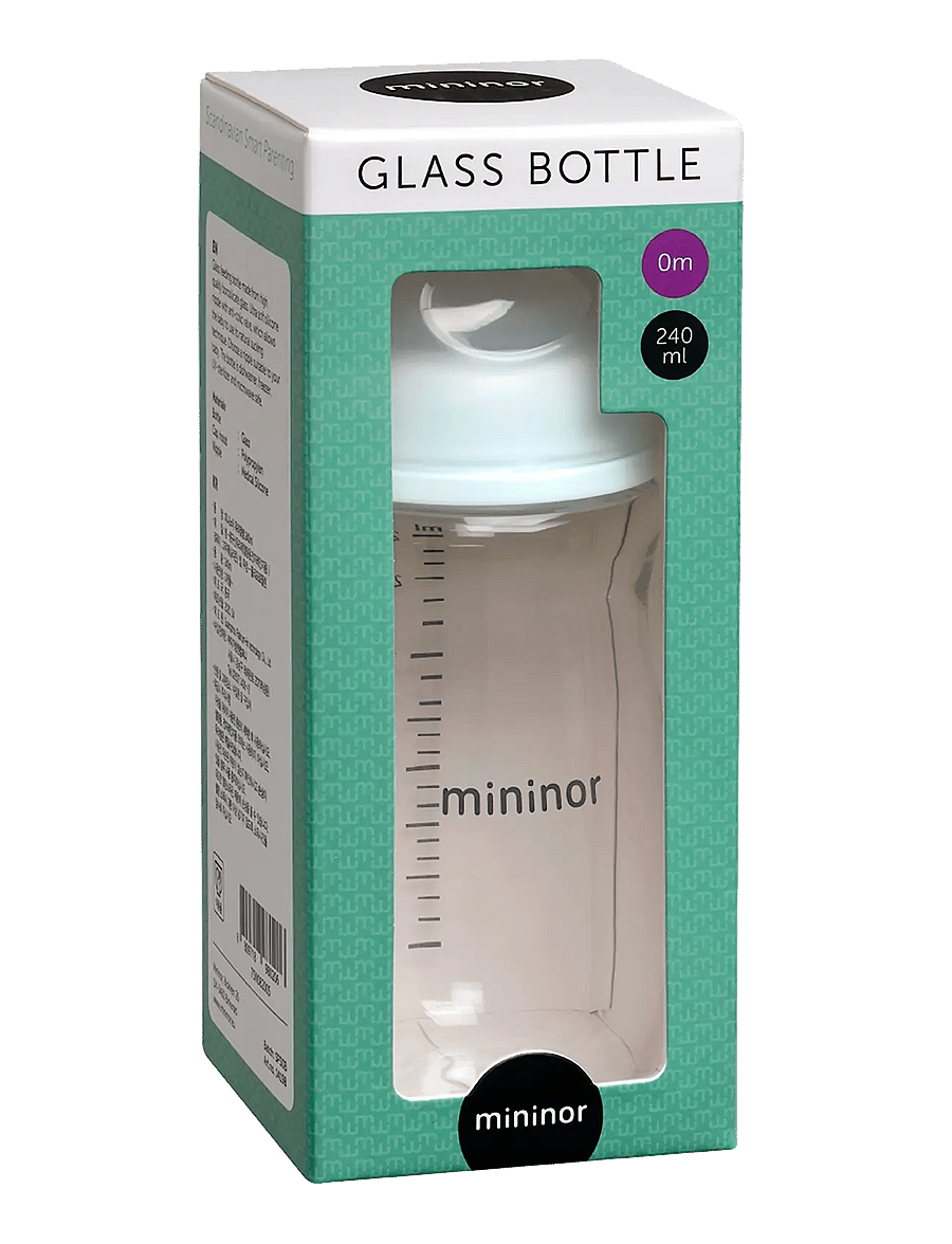 Mininor - Glass Bottle 240ml 0m - butelki dla niemowląt - white - 1