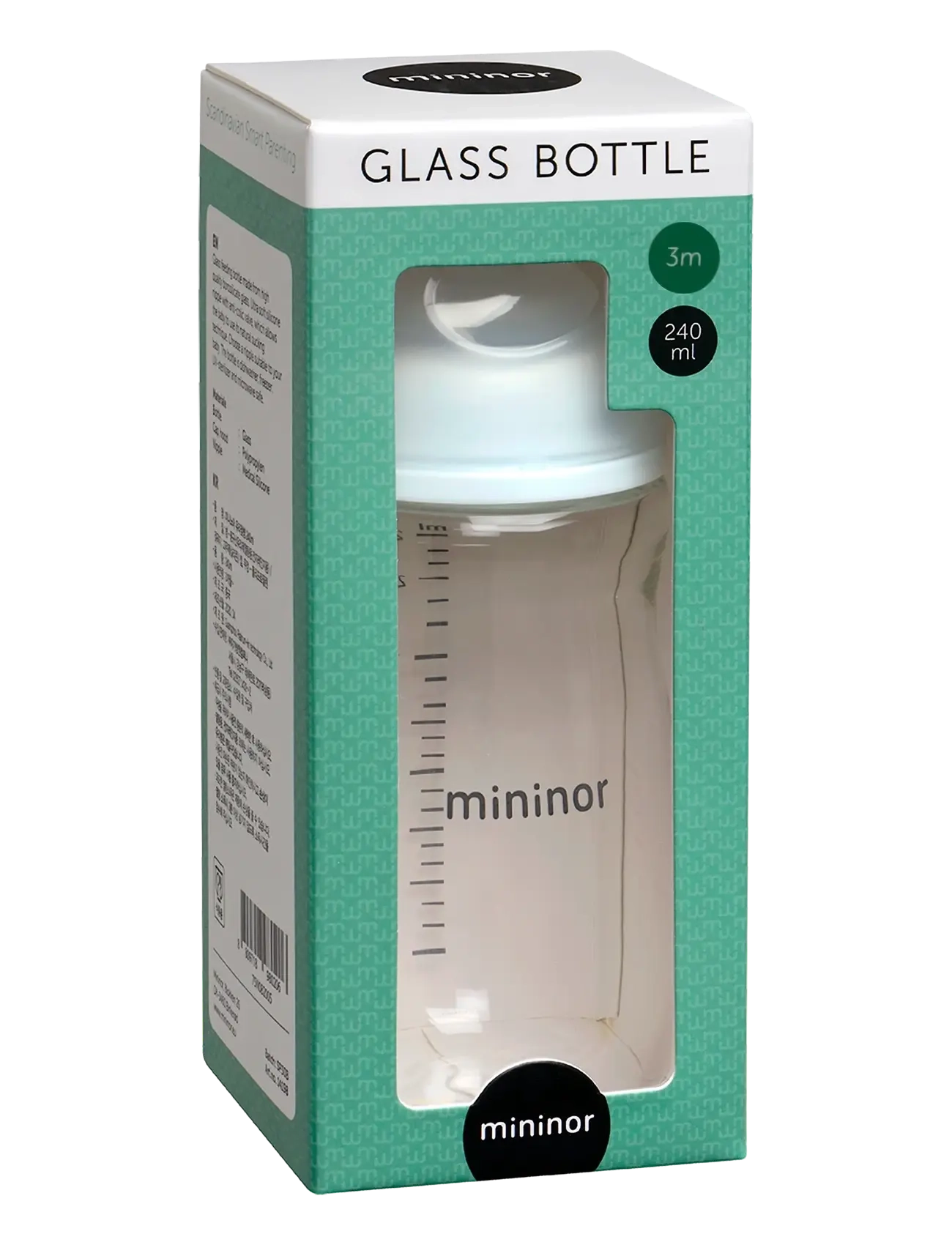 Mininor - Glass Bottle - baby bottles - white - 1
