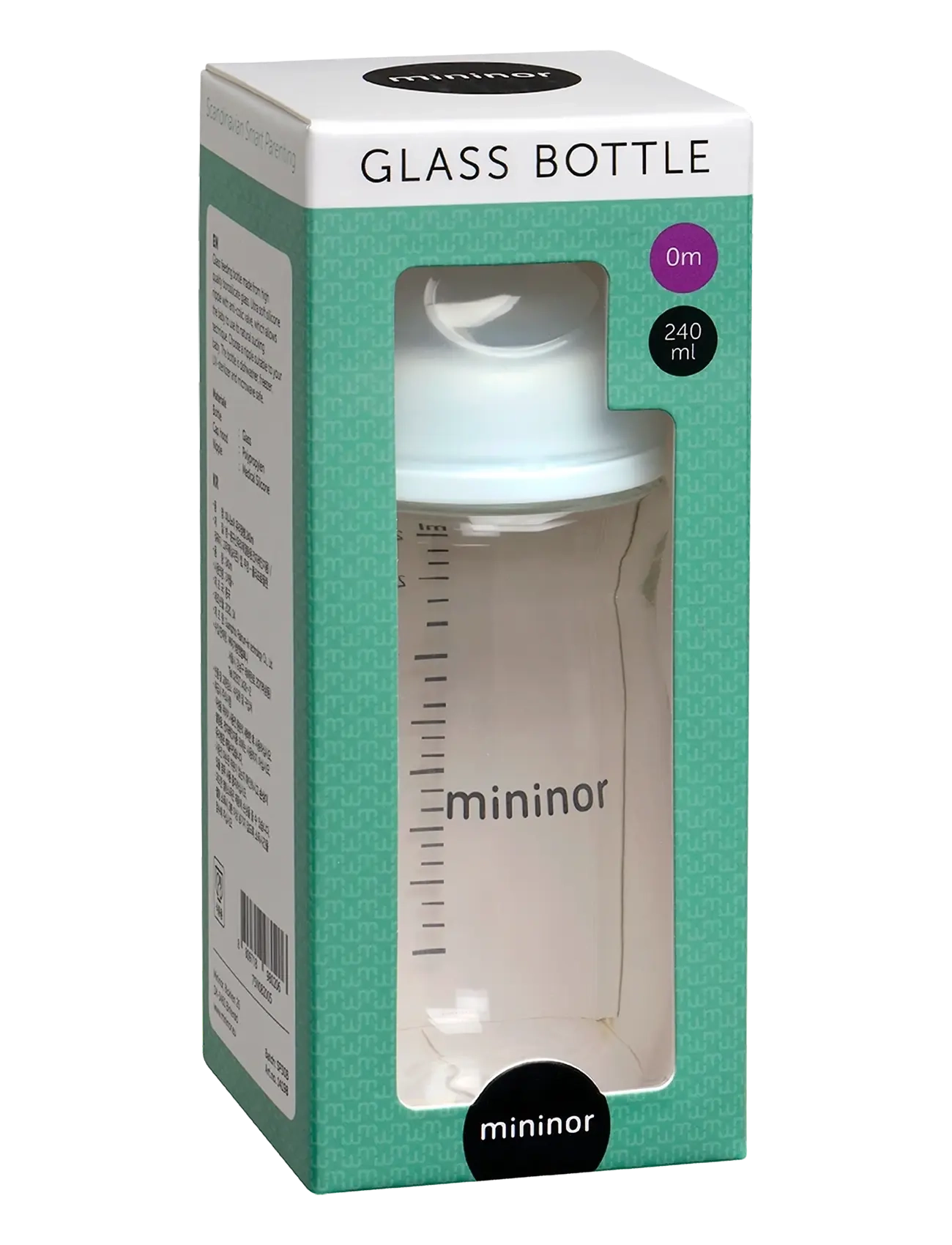 Mininor - Glass Bottle - sutteflasker - white - 2