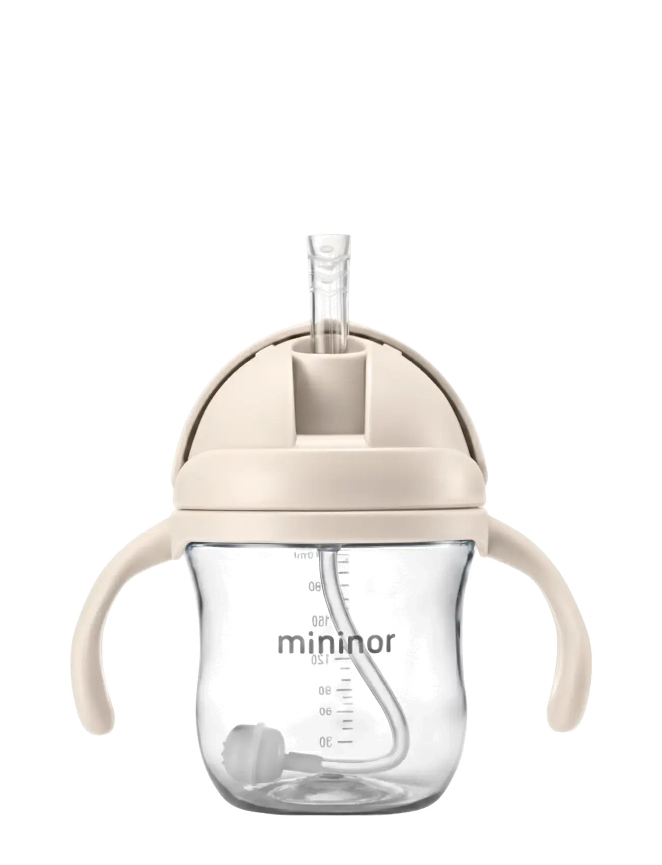 Mininor Straw Bottle Tritan 220ml "Cloudy Morning", 6 M, Cream, Fodring Af Baby > Suttekopper, Børn