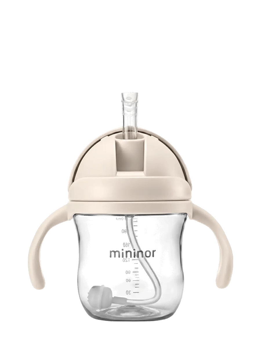 Mininor - Straw Bottle Tritan 220ml "Cloudy morning" - schnabeltassen - cloudy morning - 0