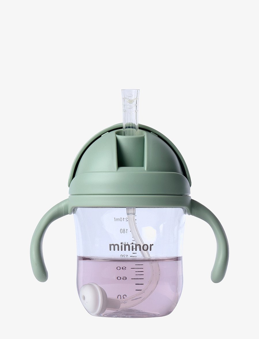 Mininor - Straw Bottle Tritan - babyflaschen - willow green - 1
