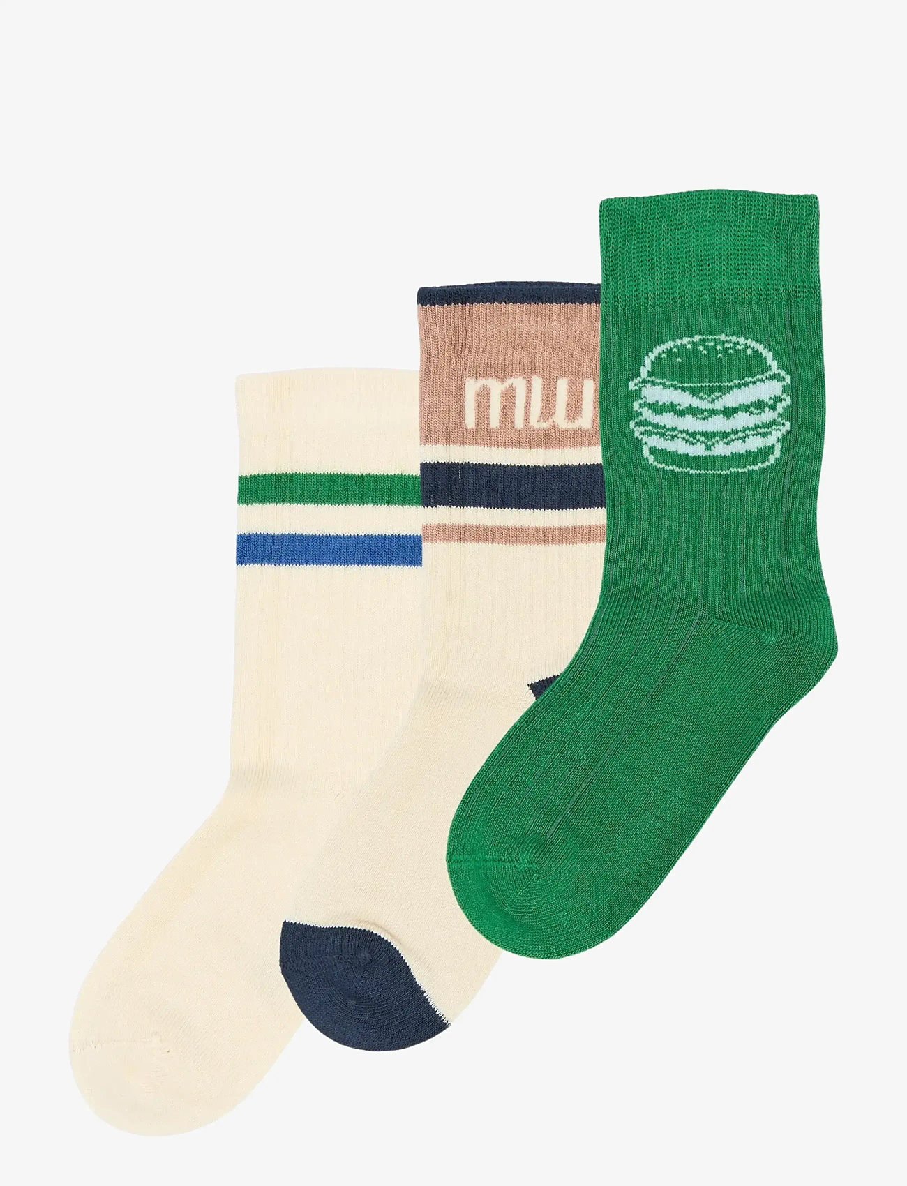 minipop - MPopMoe Bamboo Socks 3-pack - sokid - fern green - 0