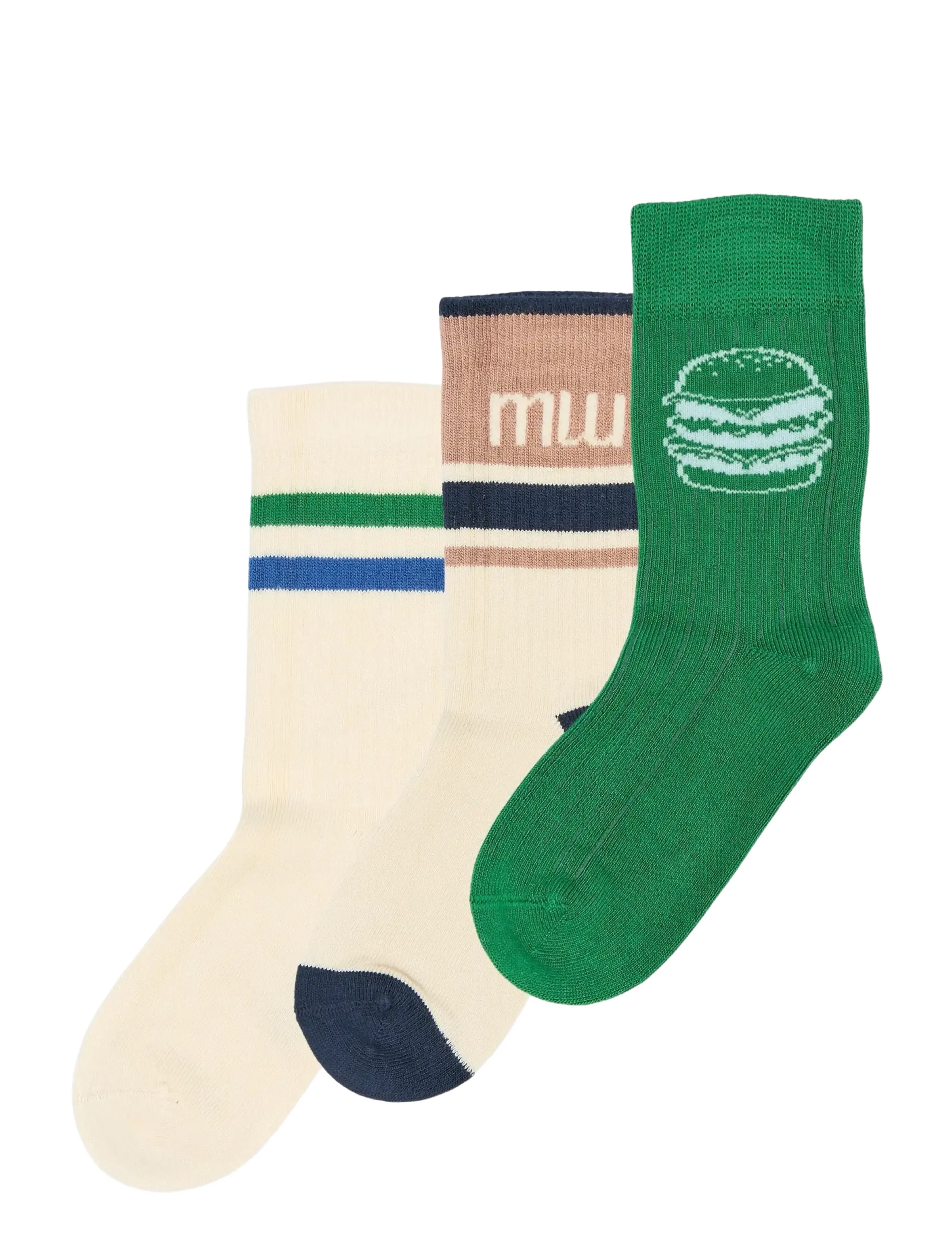 minipop MPopMoe Bamboo Socks 3-pack - Sokid ja sukkpüksid - FERN GREEN / multi