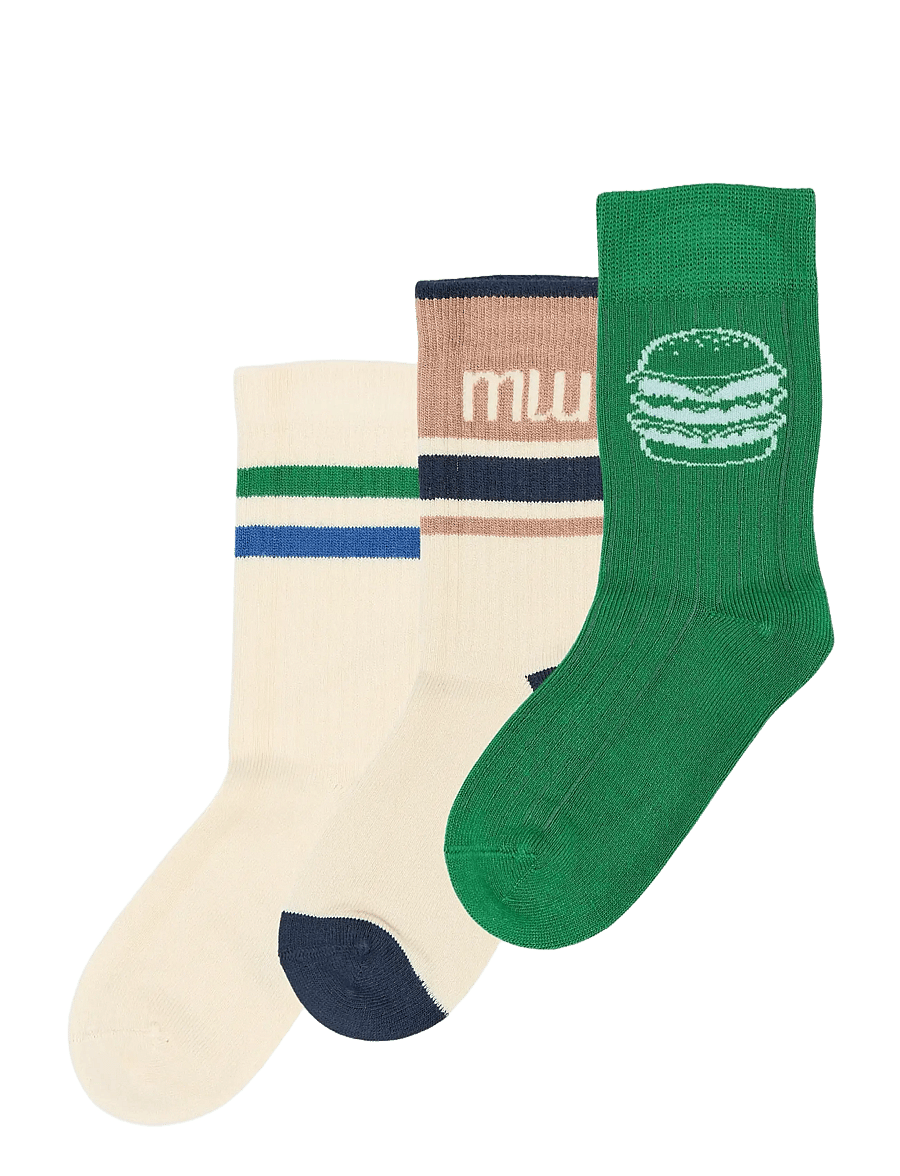 minipop - MPopMoe Bamboo Socks 3-pack - strumpor - fern green - 0