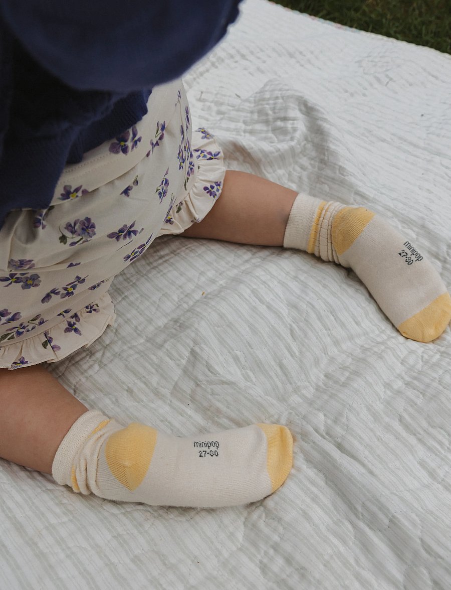 minipop - MPopMarg Bamboo Sock - strümpfe - off white/yellow sun - 0