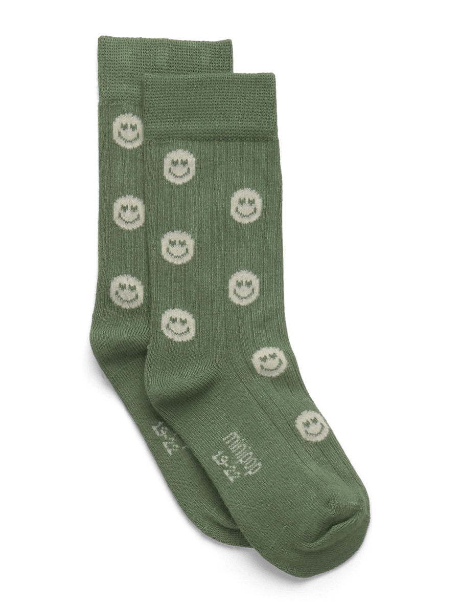 minipop - MiniPop Bamboo Motif Socks - strømper - green smilie - 0