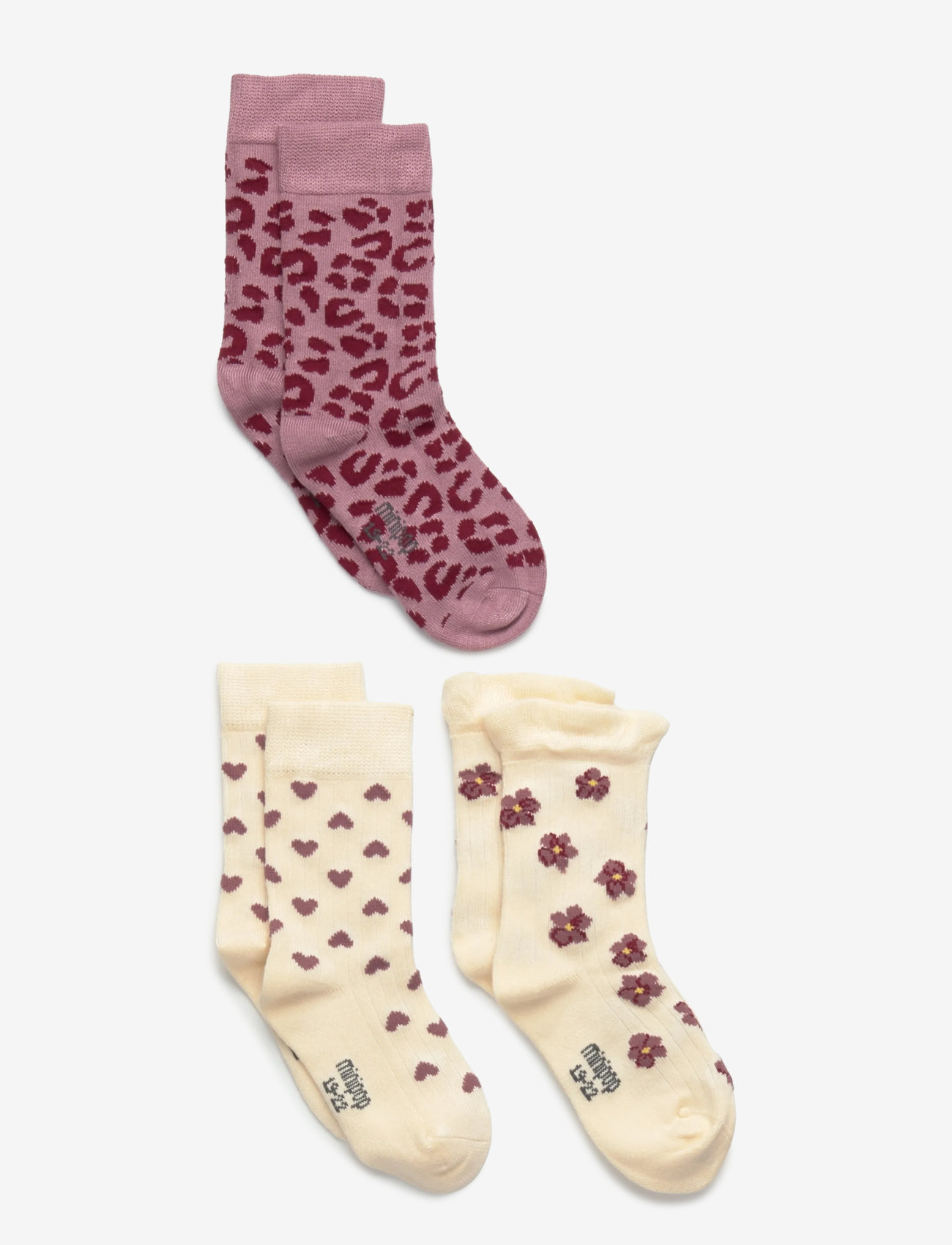 minipop - MiniPop® Season Bamboo Socks 3 Pcs - strømper - autumn anemone mix - 0