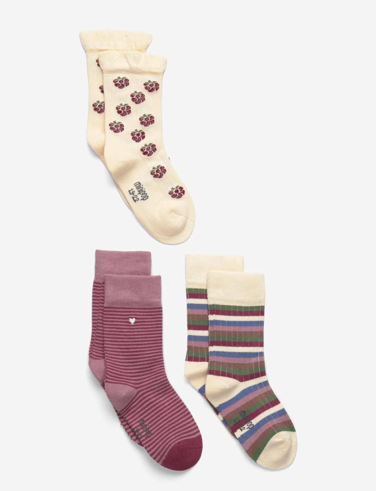 minipop - MiniPop® Season Bamboo Socks 3 Pcs - strømper - blackberry mix - 0