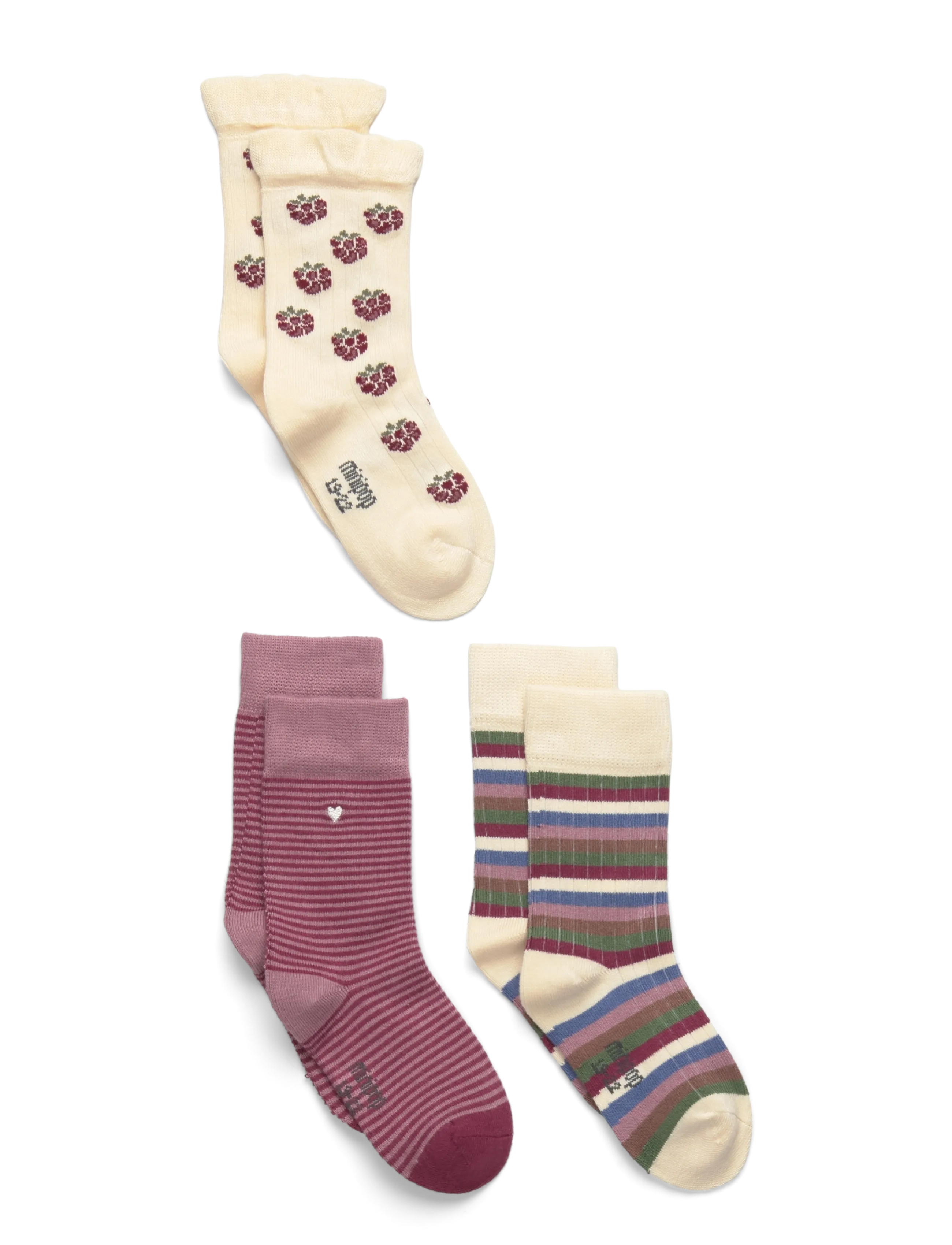 minipop MiniPop® Season Bamboo Socks 3 Pcs - minipop - BLACKBERRY MIX / cream