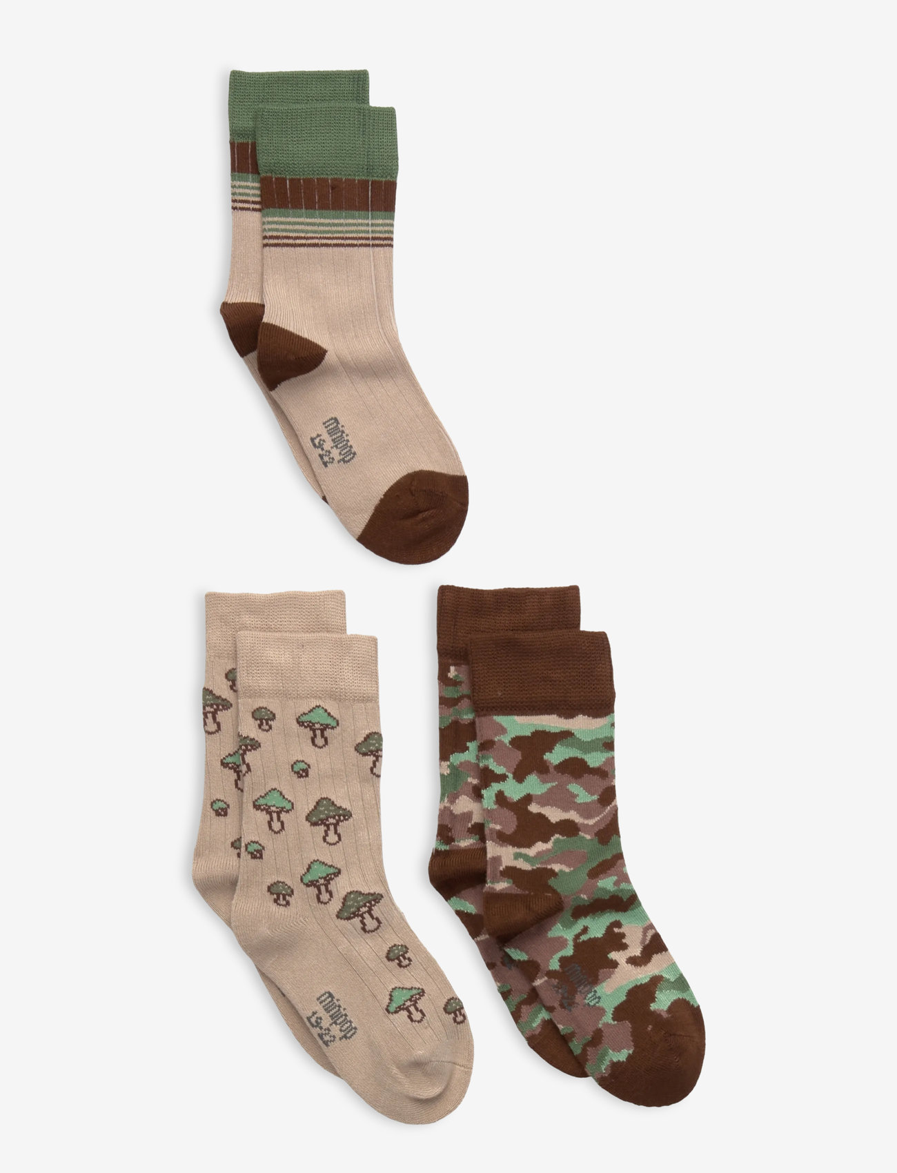 minipop - MiniPop® Season Bamboo Socks 3 Pcs - strumpor - brown mix - 0