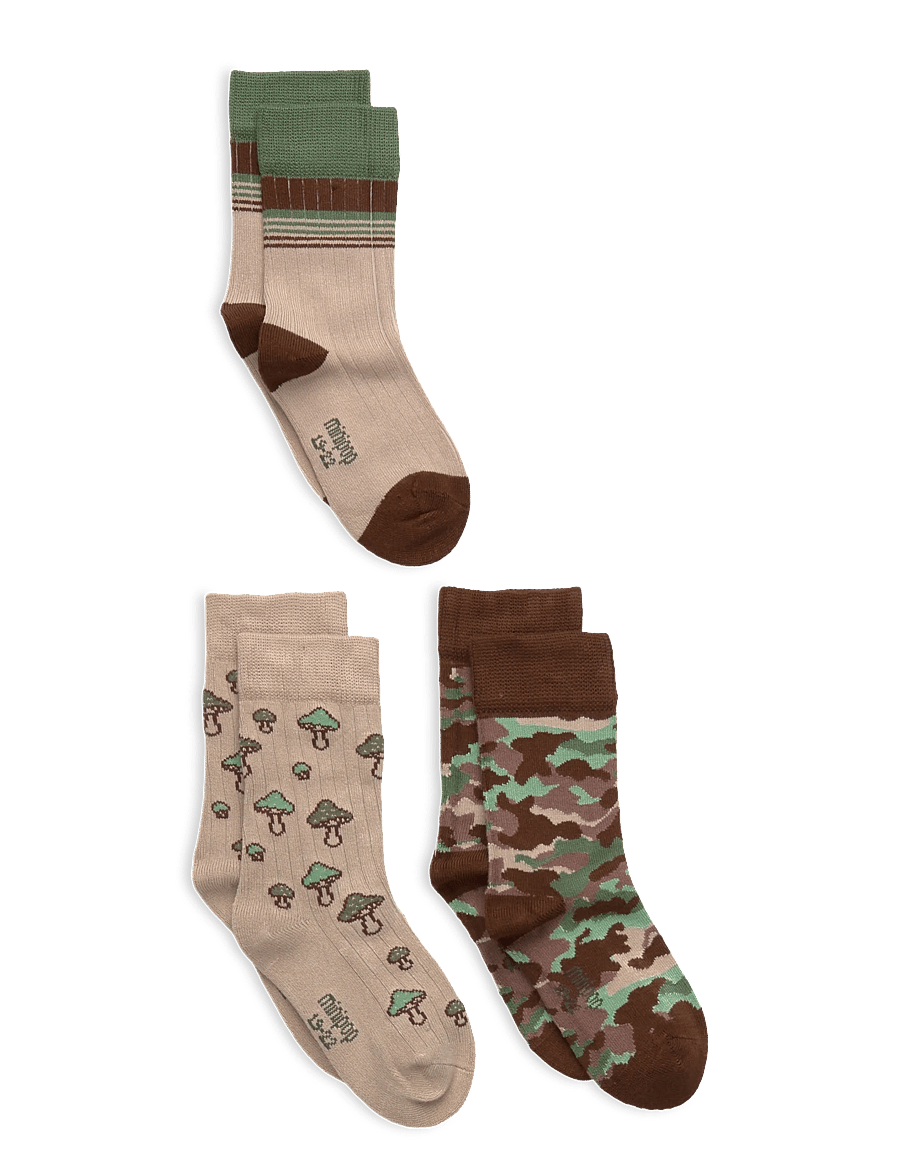 minipop - MiniPop Season Bamboo Socks 3 Pcs - strümpfe - brown mix - 0
