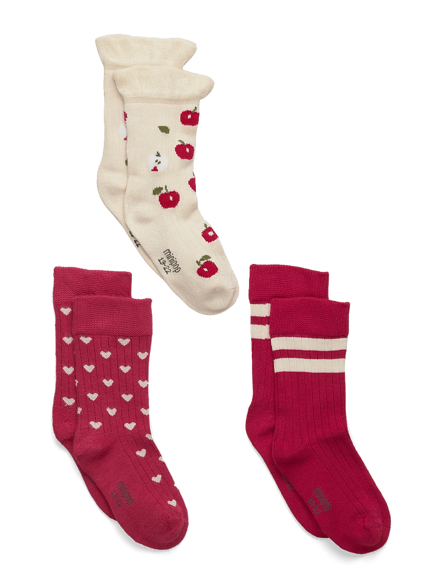 minipop - MiniPop Season Bamboo Socks 3 Pcs - sokker - chili pepper - 0