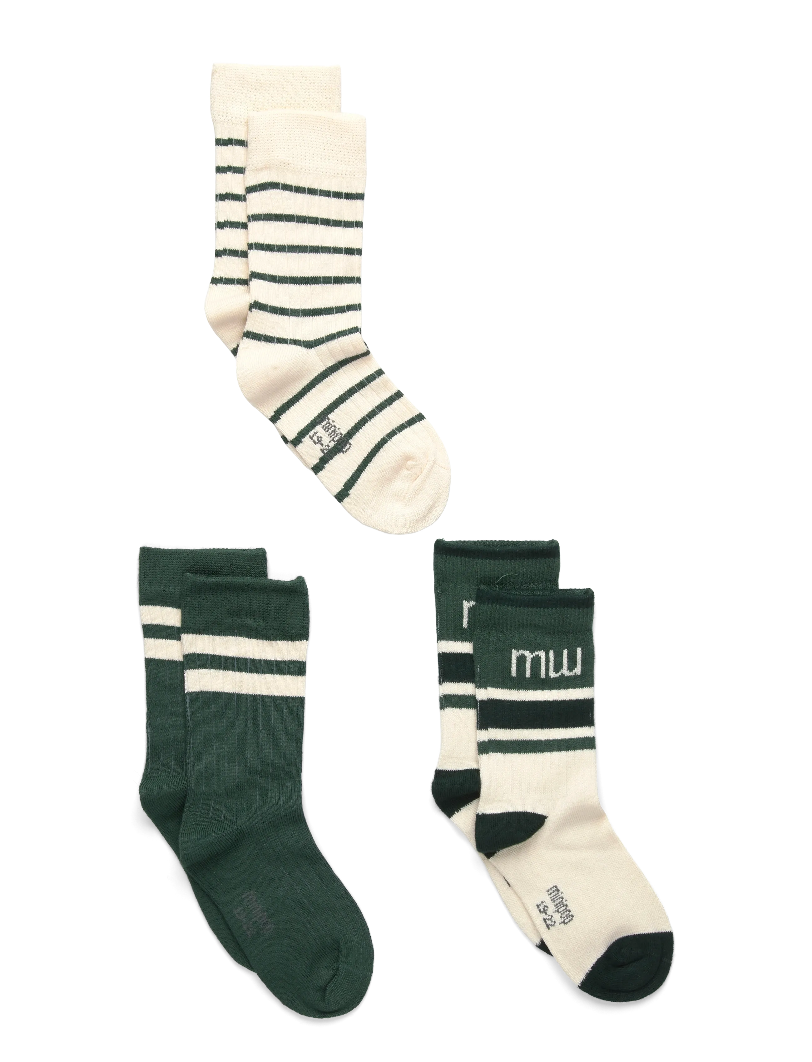 minipop MiniPop® Season Bamboo Socks 3 Pcs - Strumpor - EMERALD GREEN / cream