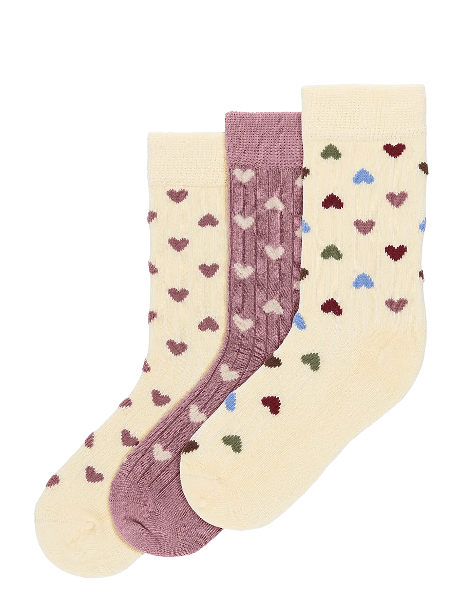 minipop - MiniPop Season Bamboo Socks 3 Pcs - sokid - heart mix - 0
