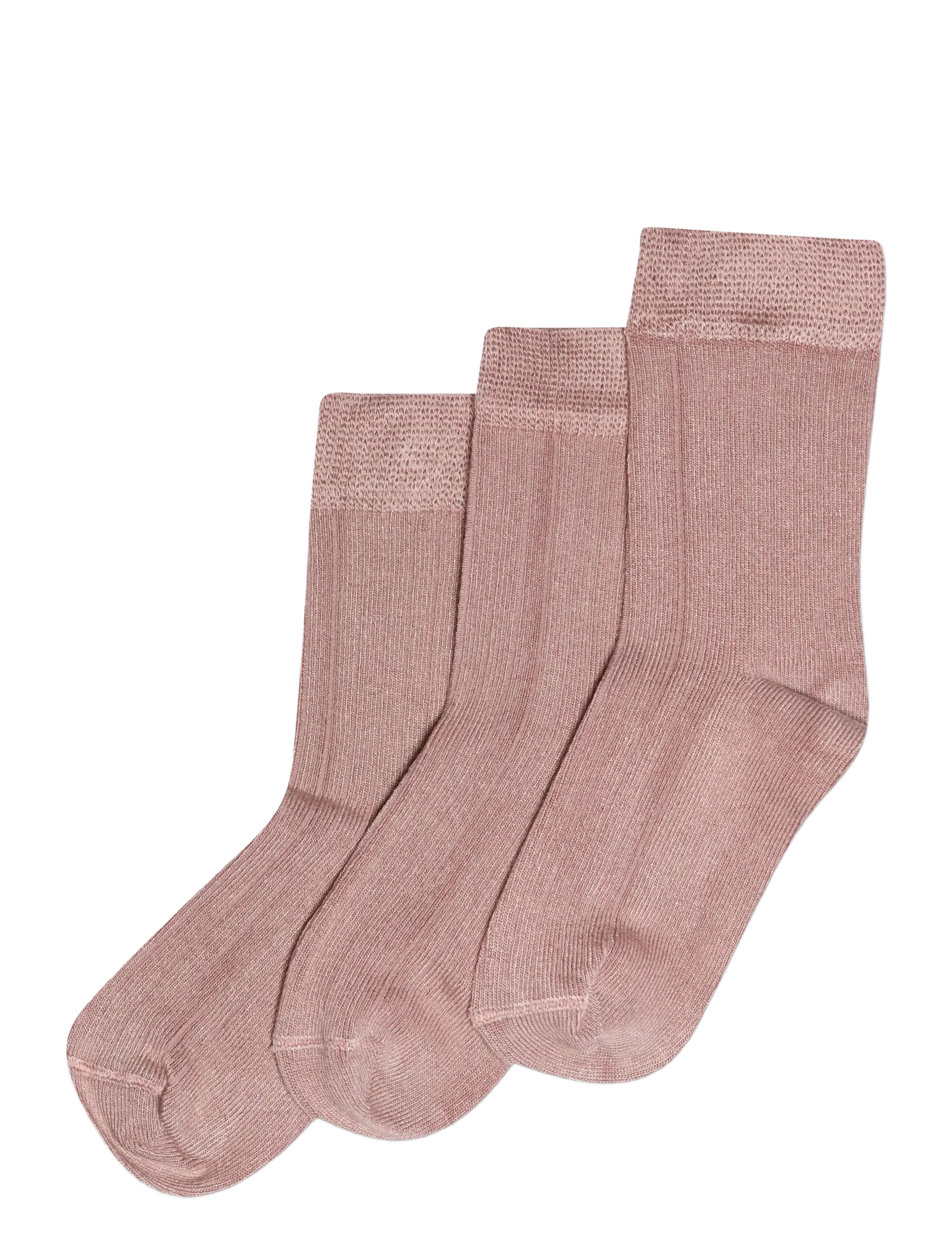minipop Noos Bamboo Socks 3 Pcs, Børn, Multipakke Strømper, Pink, Str: 19/22Y