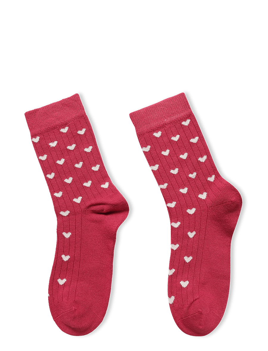 minipop - MiniPop Bamboo Heart Socks - sokid - chili pepper/off white - 0