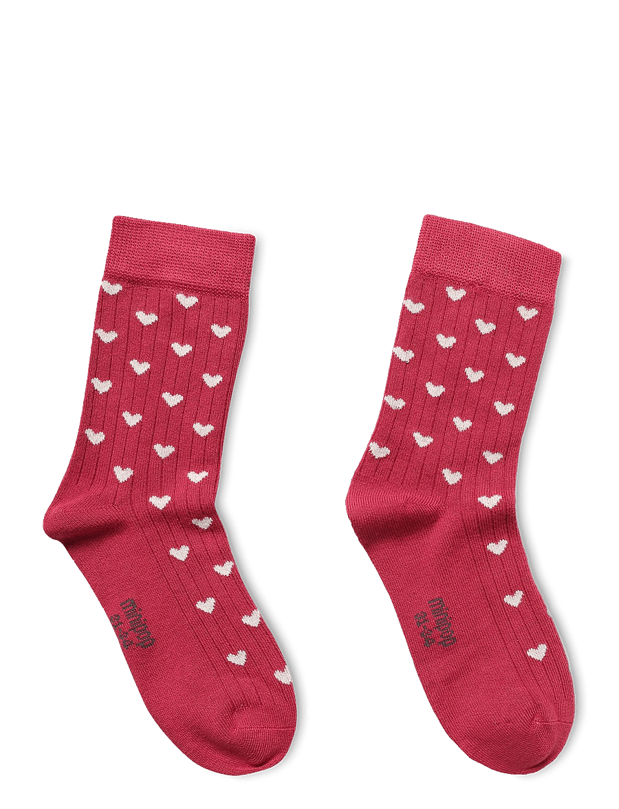 minipop - MiniPop Bamboo Heart Socks - sokid - chili pepper/off white - 1