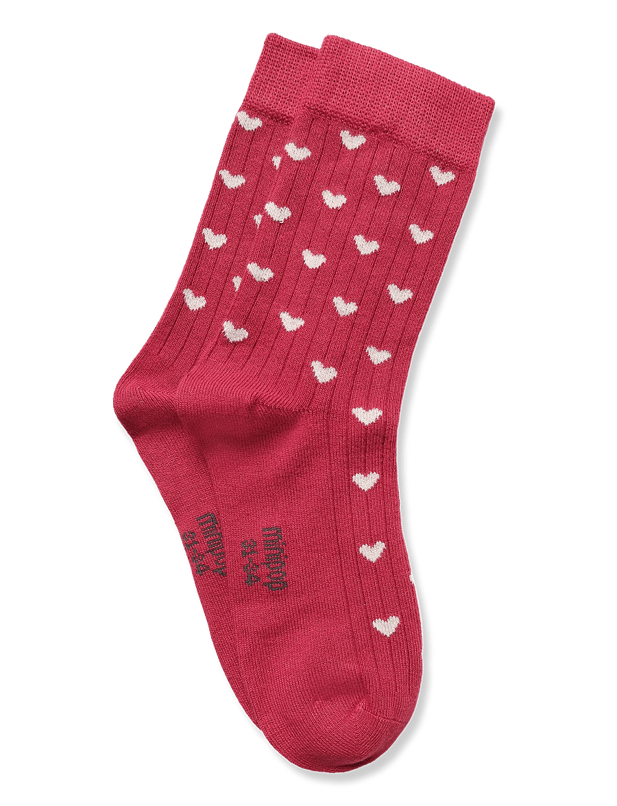 minipop - MiniPop Bamboo Heart Socks - sokid - chili pepper/off white - 2