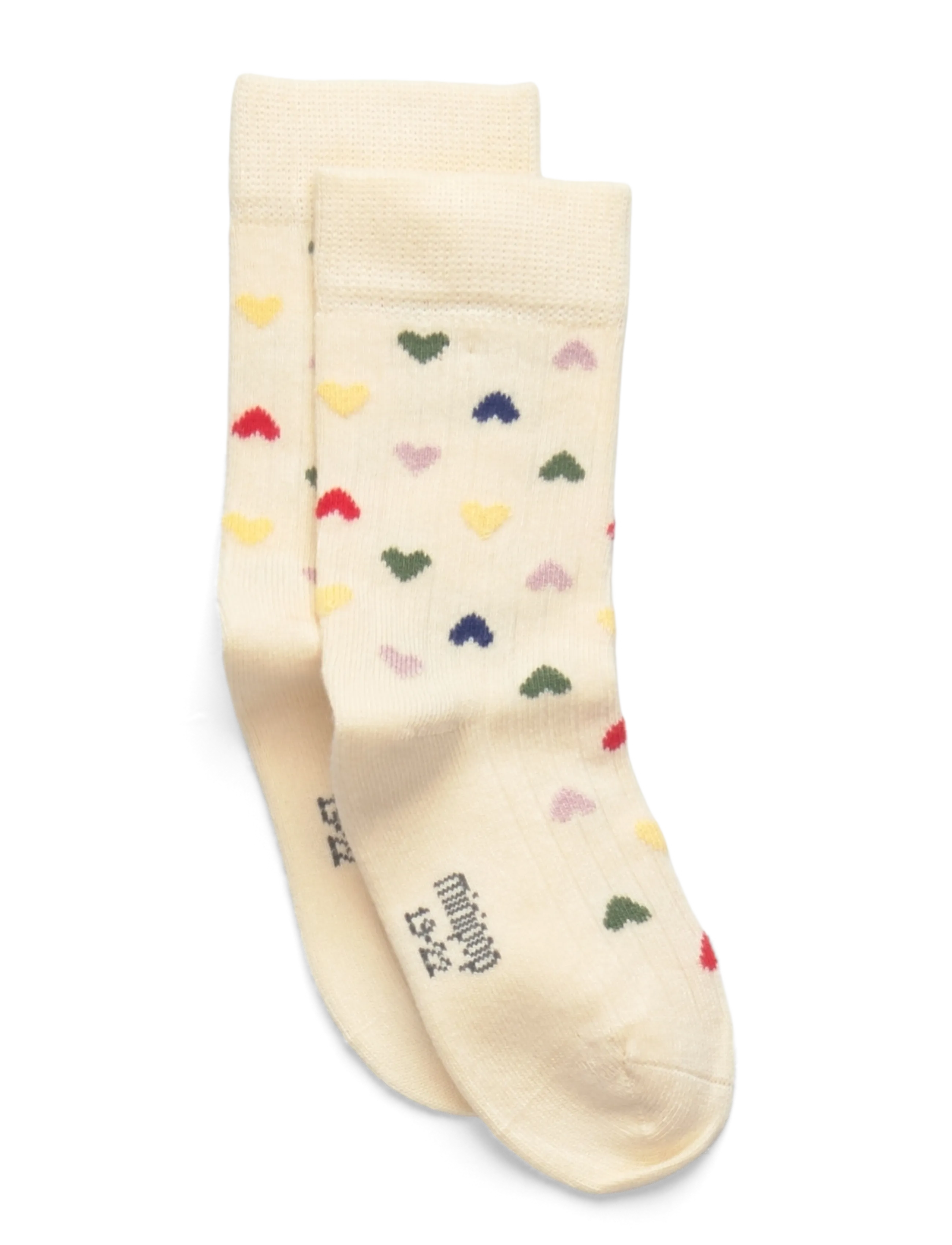 minipop Bamboo Heart Socks, Børn, Hjertesokker, Cream, Str: 35/38