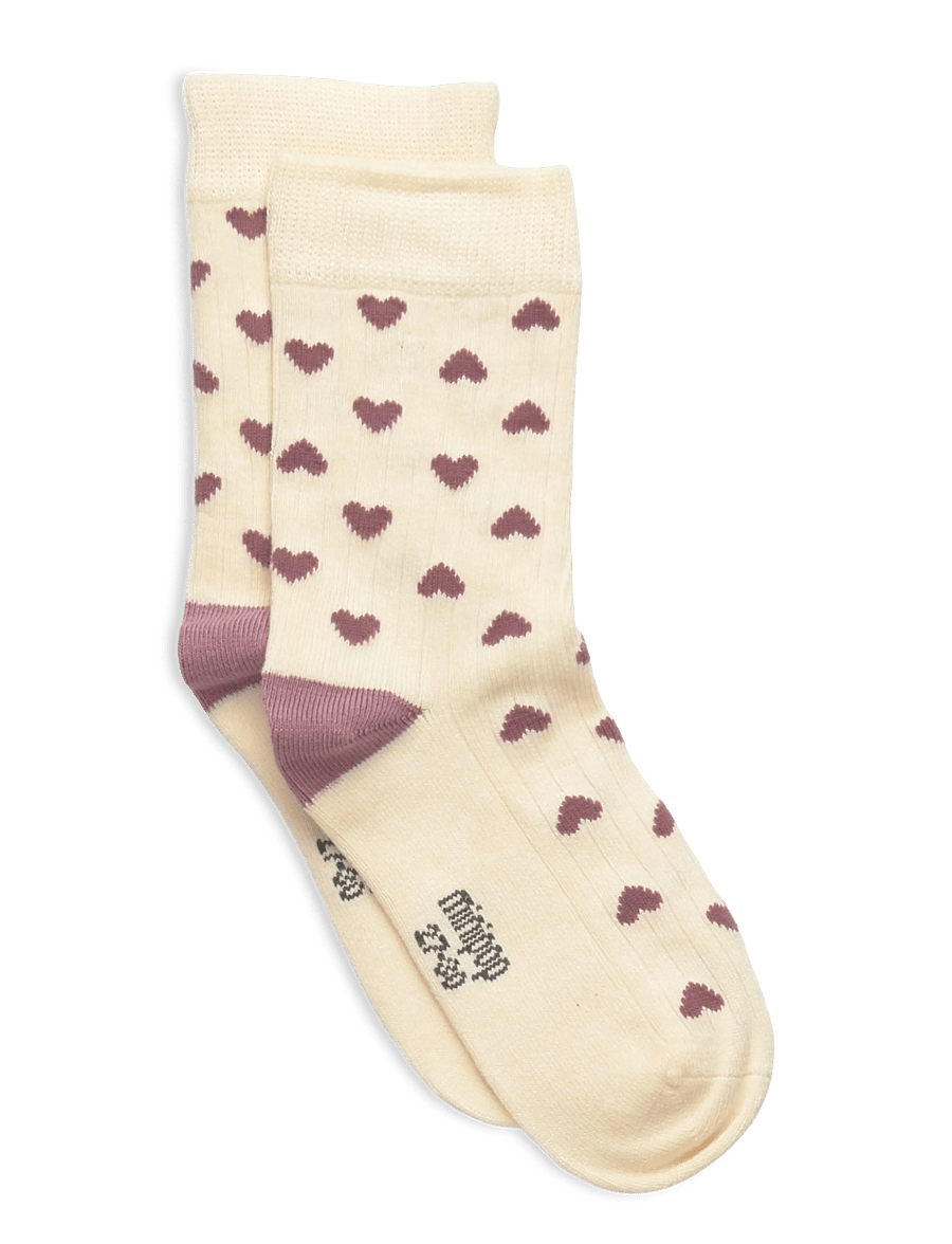 minipop - MiniPop Bamboo Heart Socks - strümpfe - off white/pale pink - 0