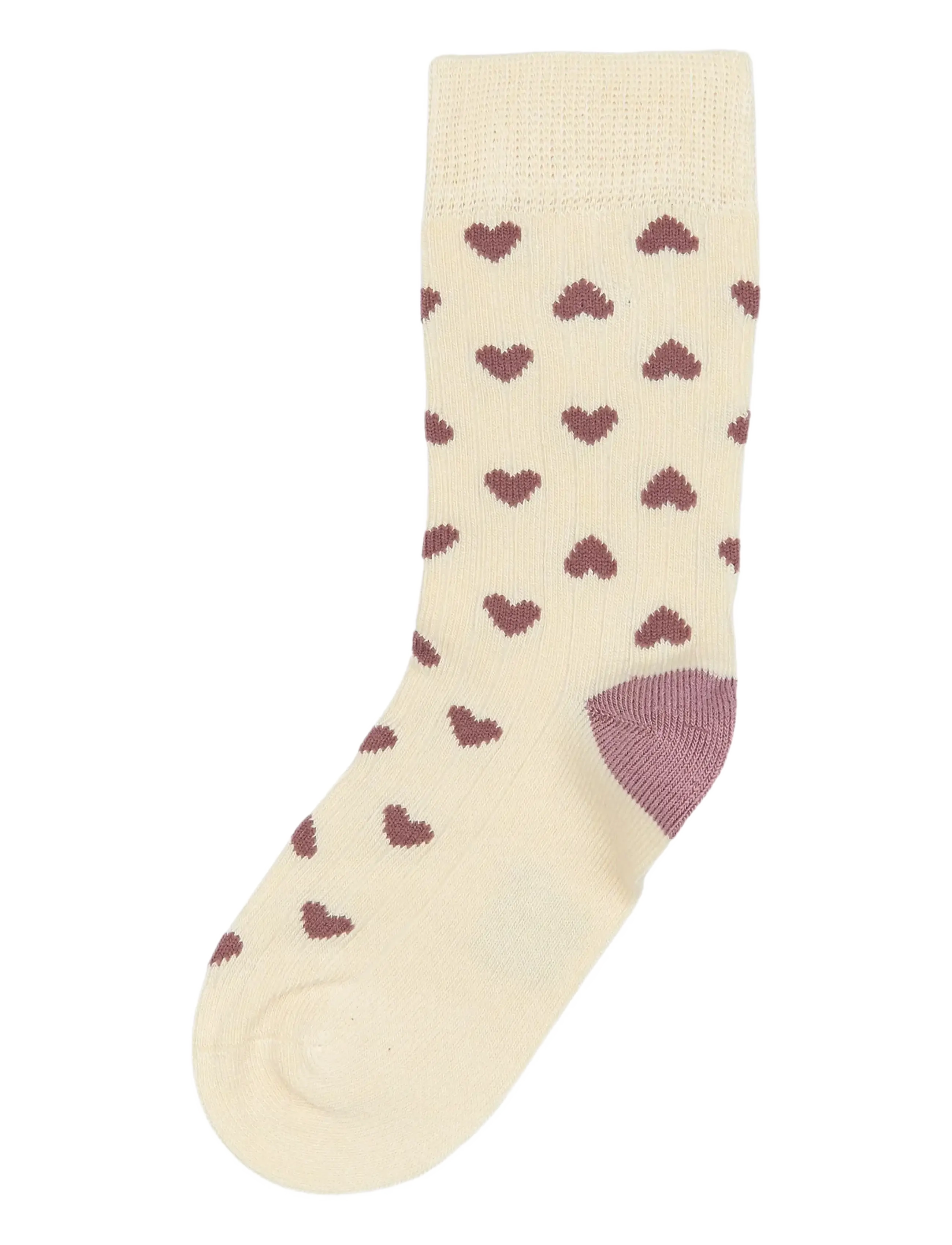 minipop MiniPop® Bamboo Heart Socks - Socks - OFF WHITE/PALE PINK / cream