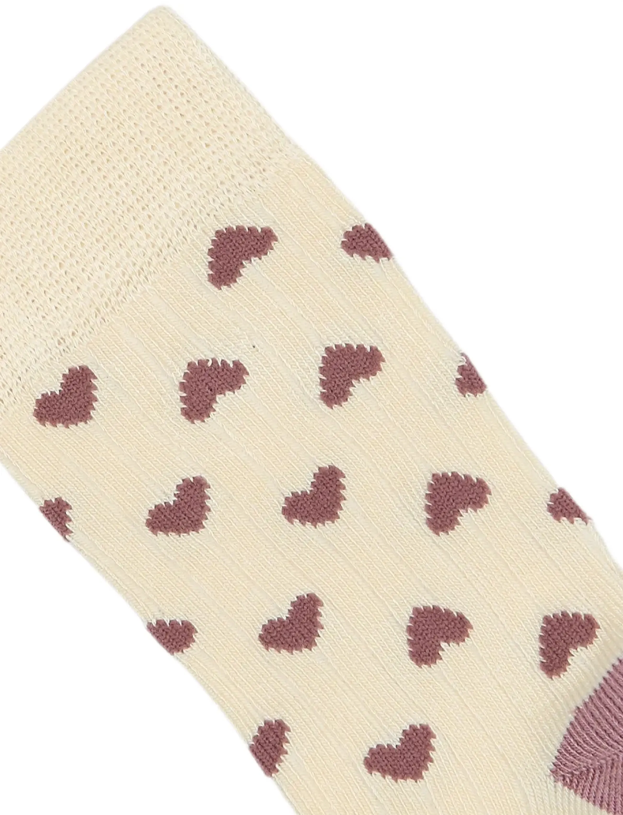 minipop - MiniPop® Bamboo Heart Socks - autumn clothing - off white/pale pink - 1