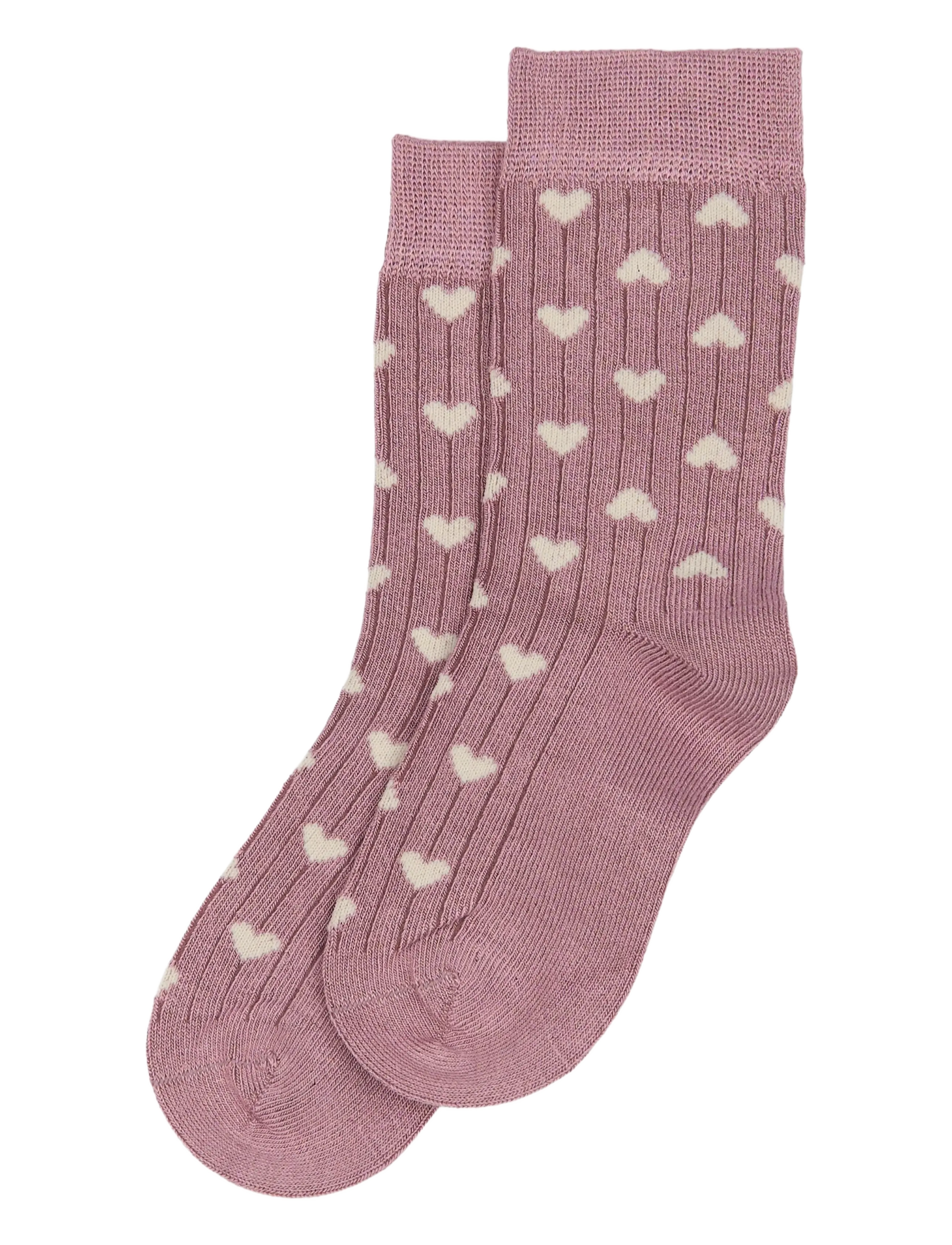 MINIPOP Minipop Bamboo Heart Socken Pink - 19/22 - Kinder