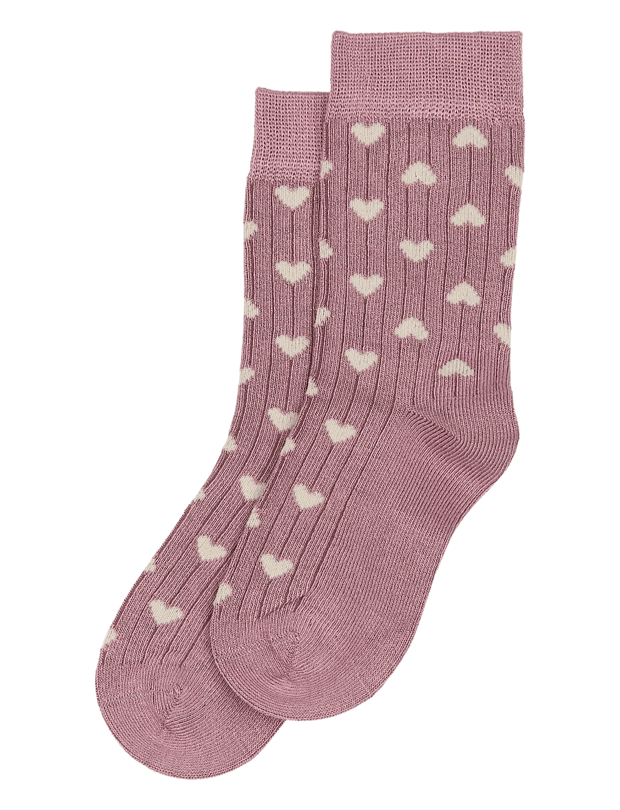 minipop - MiniPop Bamboo Heart Socks - strümpfe - pale pink/off white - 1