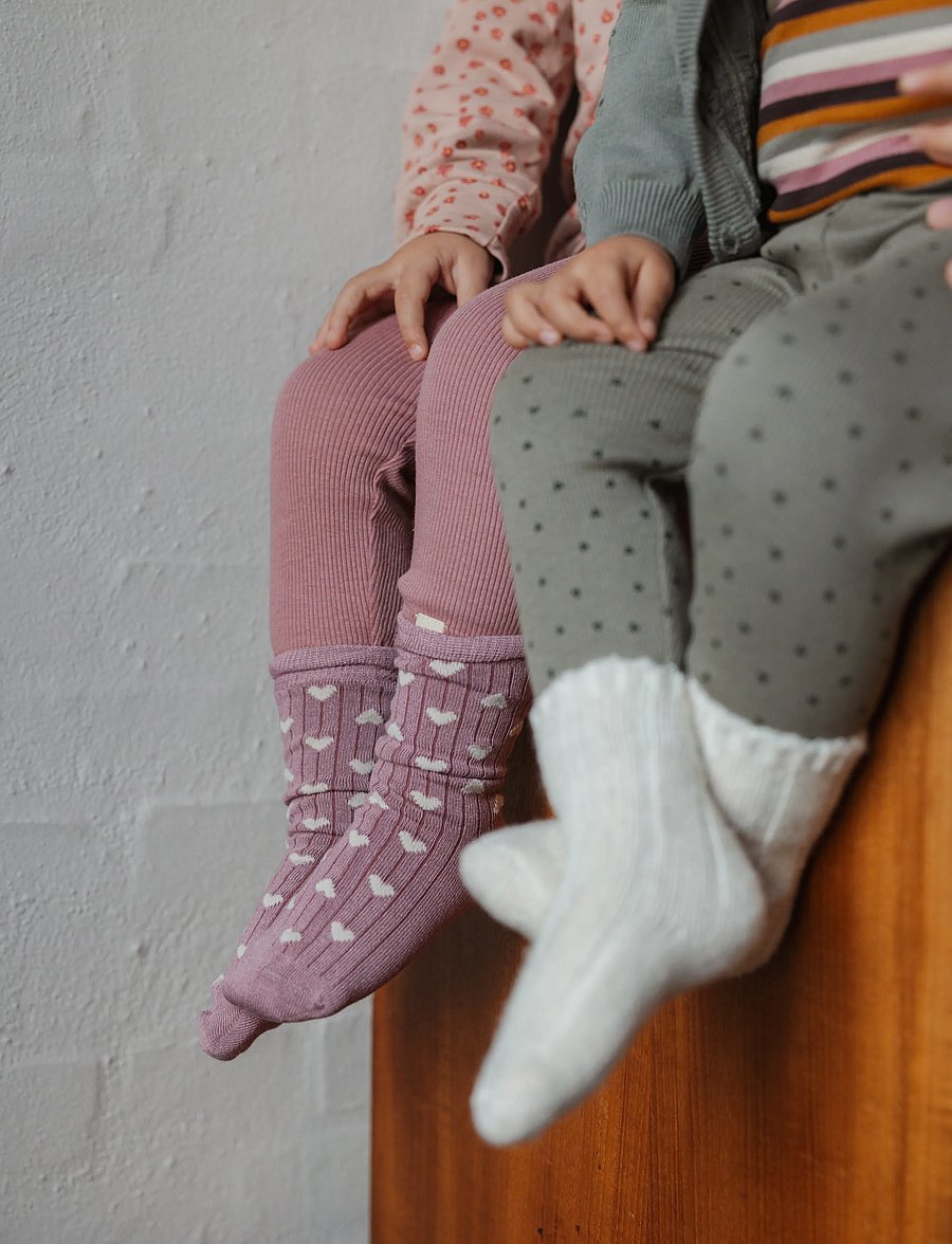 minipop - MiniPop Bamboo Heart Socks - strümpfe - pale pink/off white - 4