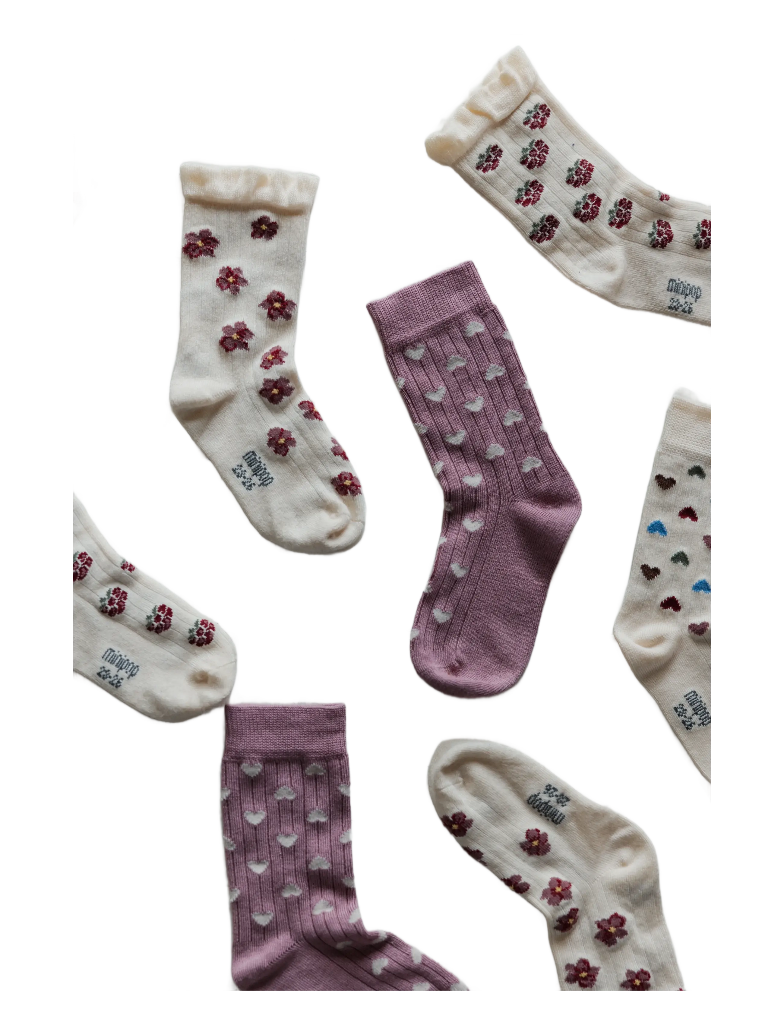 minipop - MPopMorse Bamboo Sock - pale pink/off white - 2