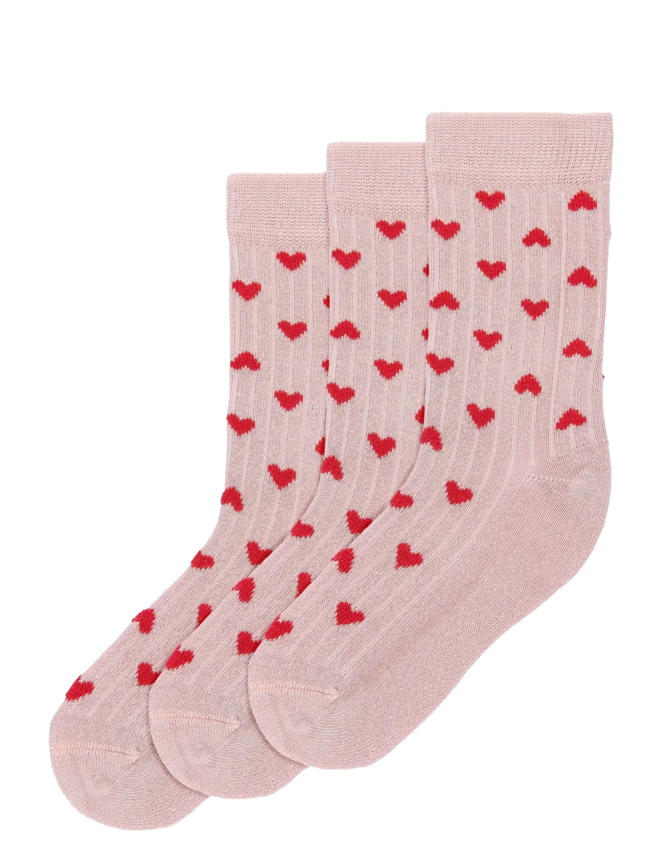 minipop Minipop Bamboo heart socks 3 pack - Socken & Strumpfhosen - ROSE HEART / pink/rose