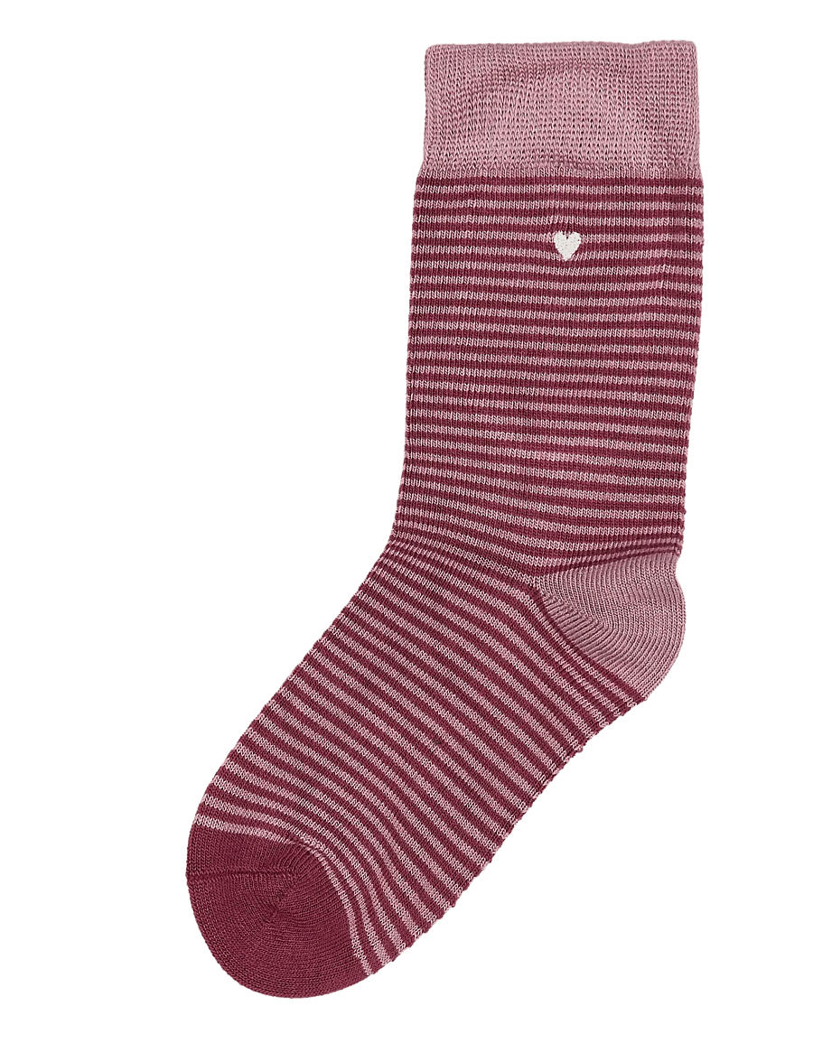 minipop - MPopMorse Bamboo Sock - bebisstrumpor - pale pink/burgendy - 1