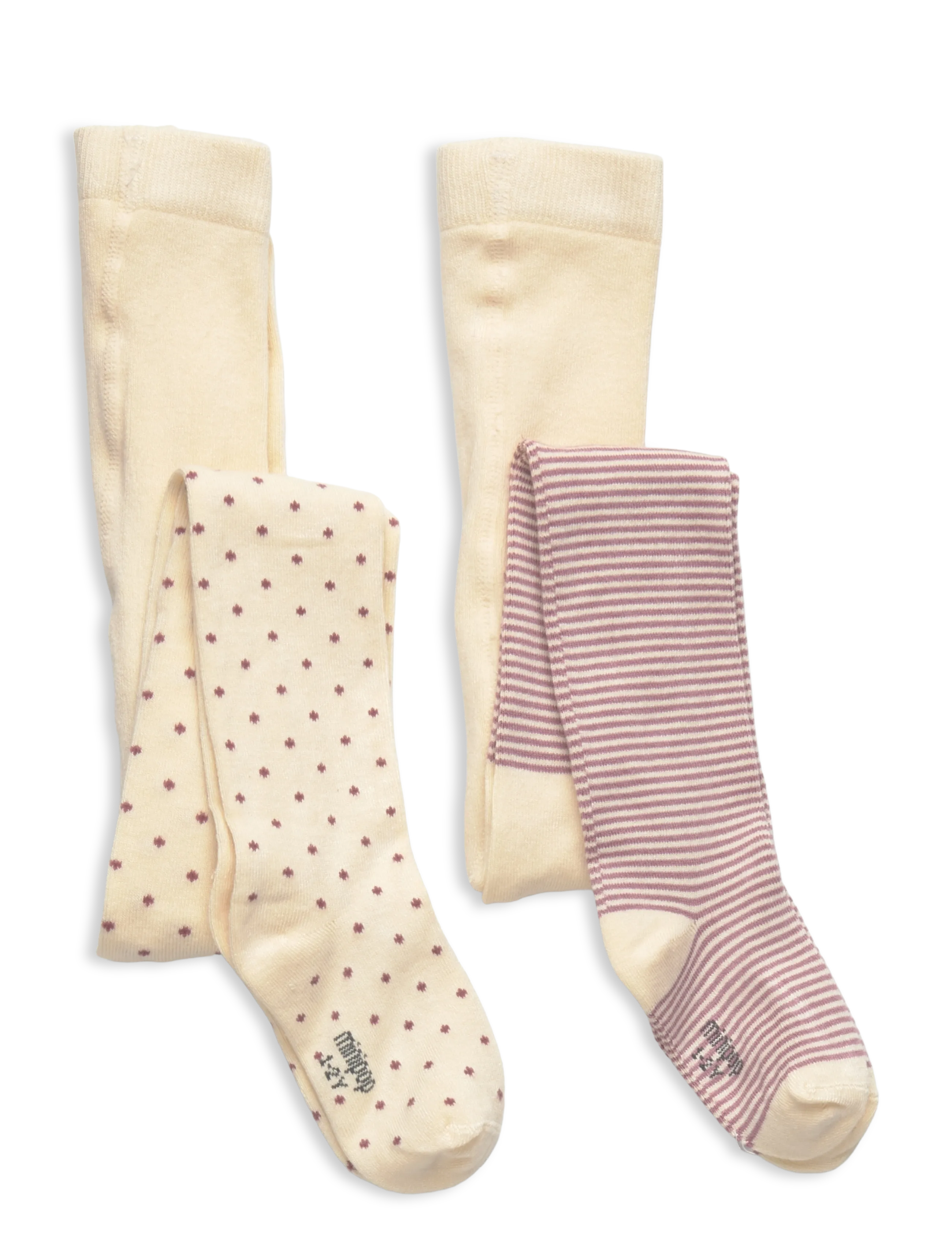 MINIPOP Minipop Bamboo Strumpfhose 2 Pack Cream - 7/8 - Kinder
