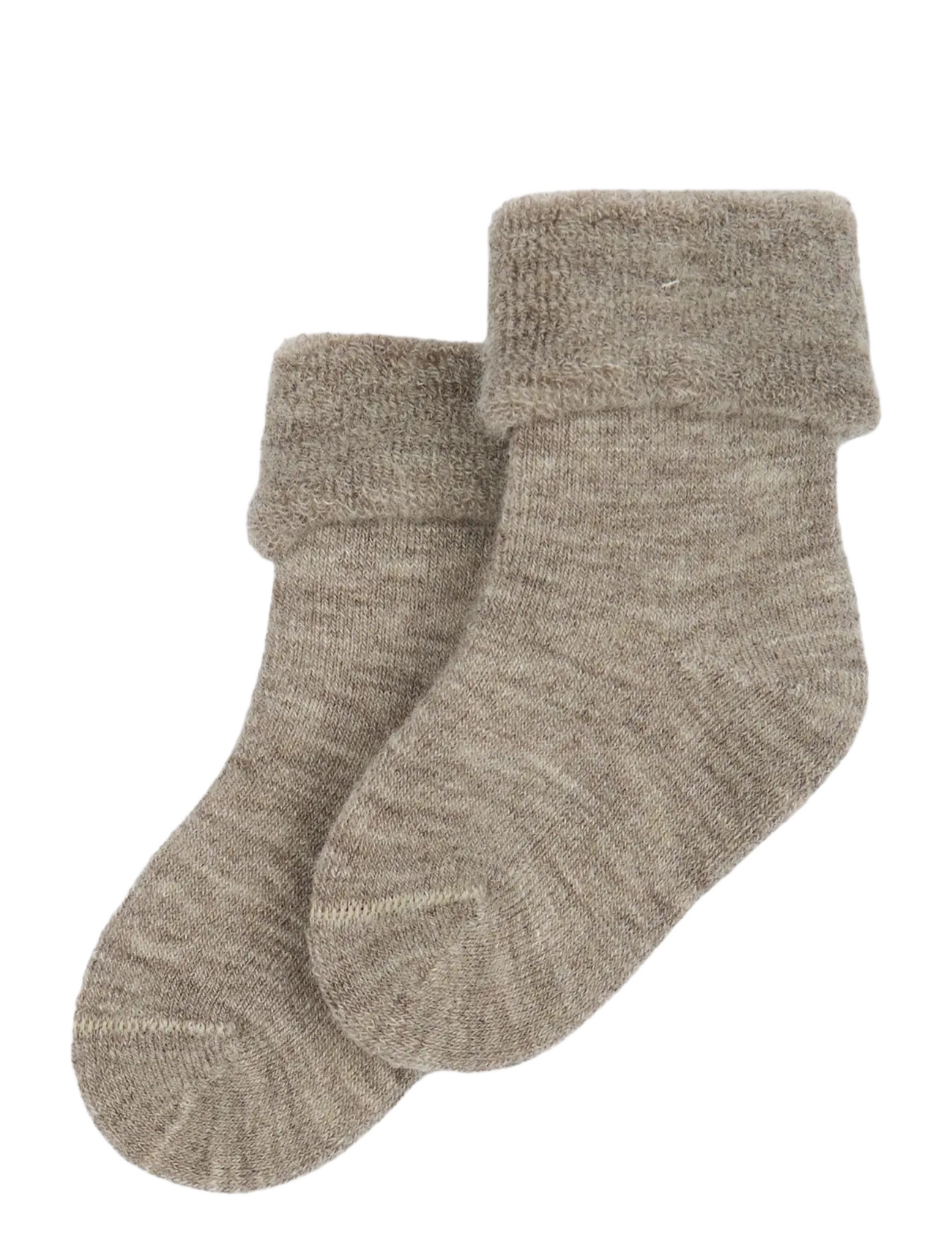 minipop Minipop Wool Baby Sock - Kleidung - BROWN MELANGE / grey