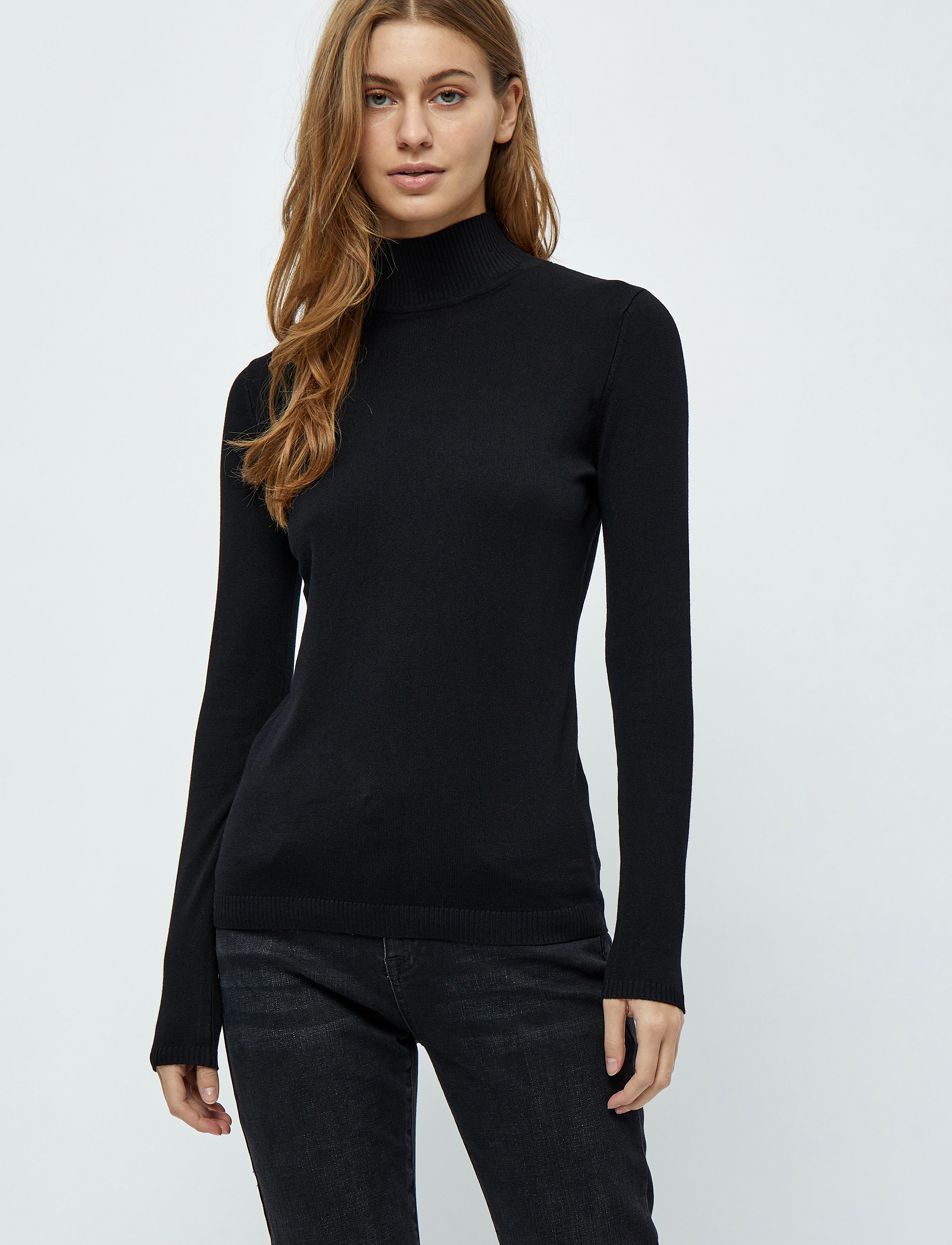 Minus Lana Rullekrave Strik, XS, Black, Strik > Rullekrave, Dame
