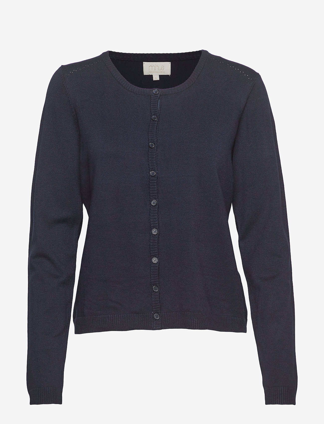 Minus - New Laura Cardigan - efterårstøj - black iris solid - 0