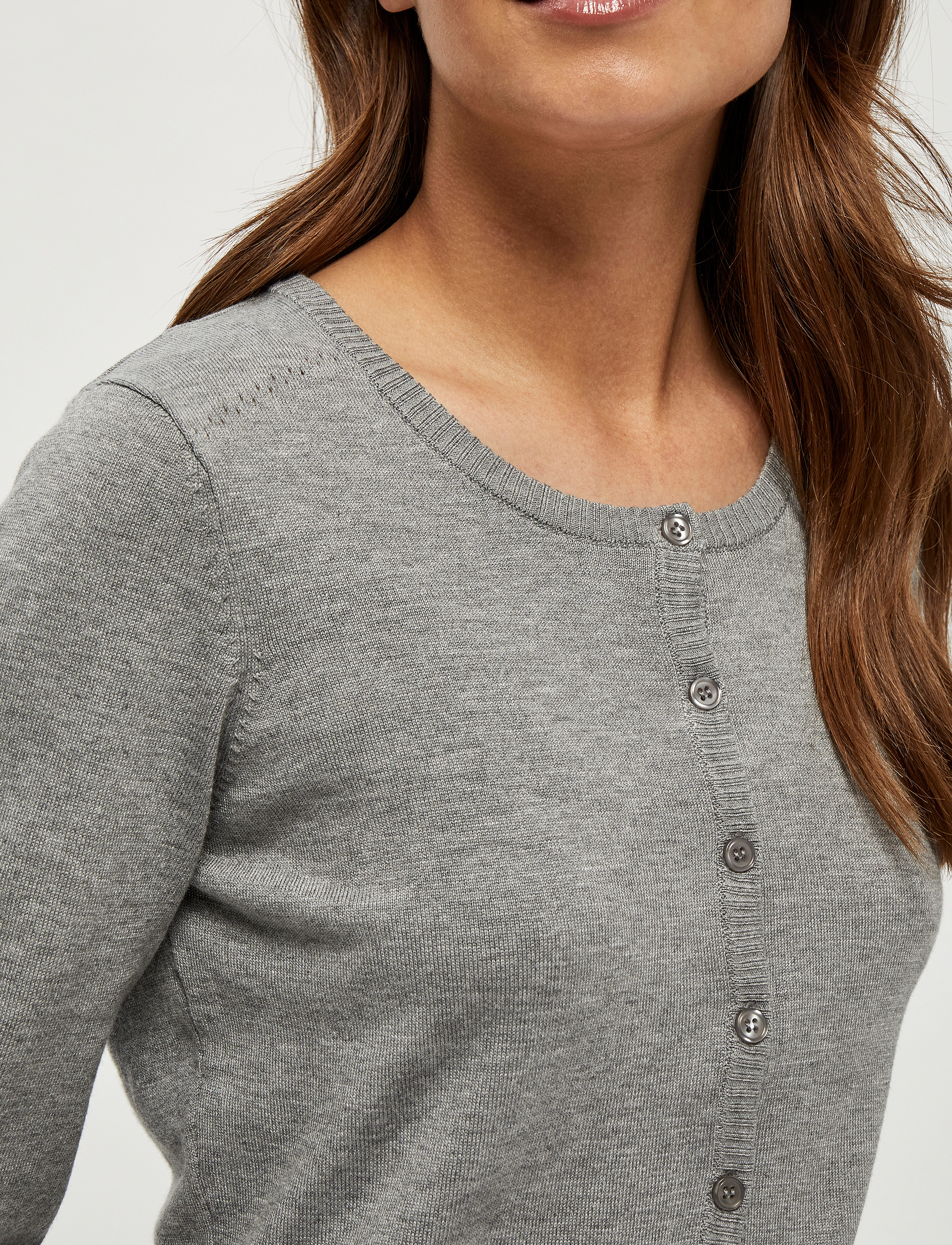Minus - New Laura Cardigan - cardigans - light grey melange - 4