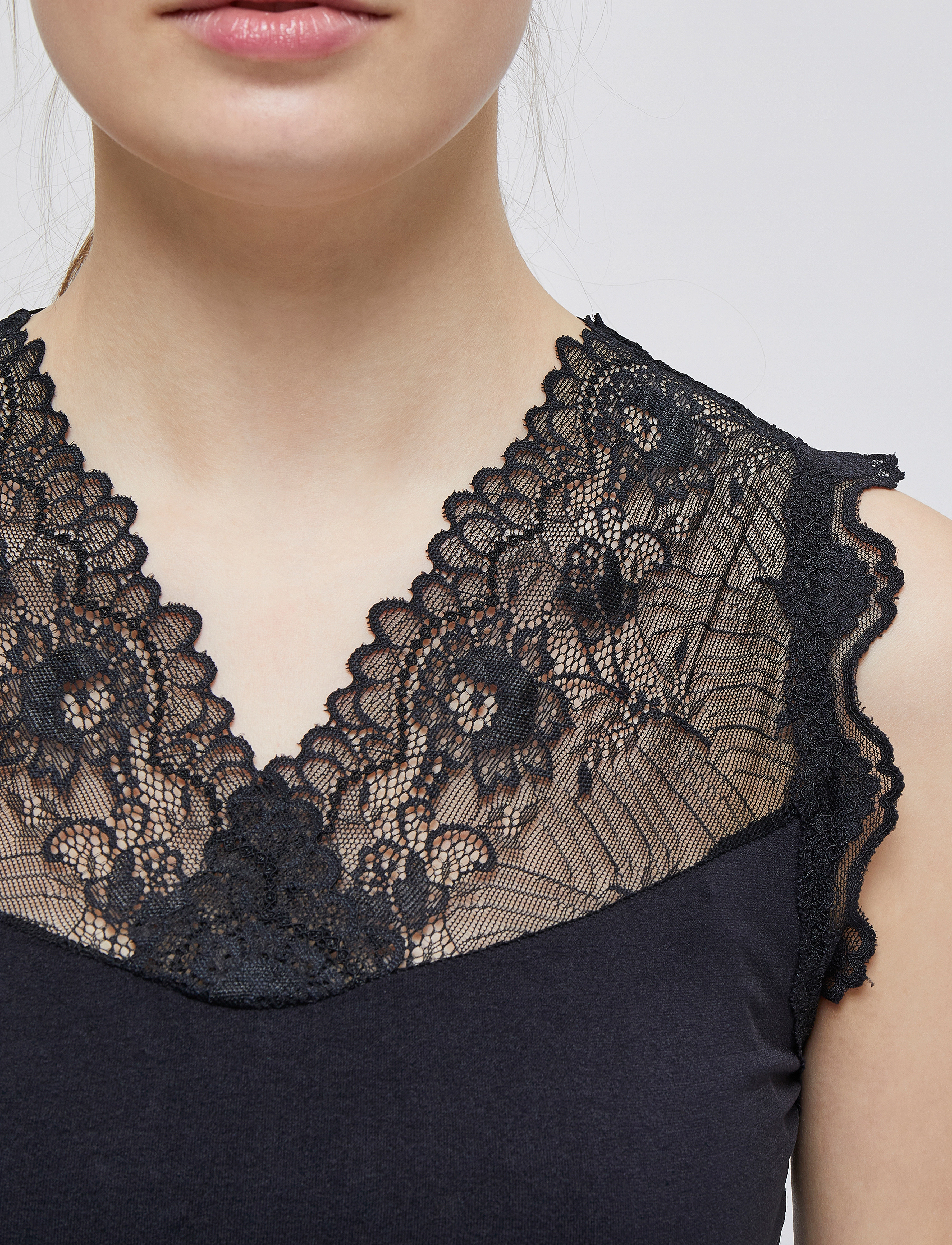 Minus Vanessa Top, Kvinder, Blonde Top, Sort, Str: XXL