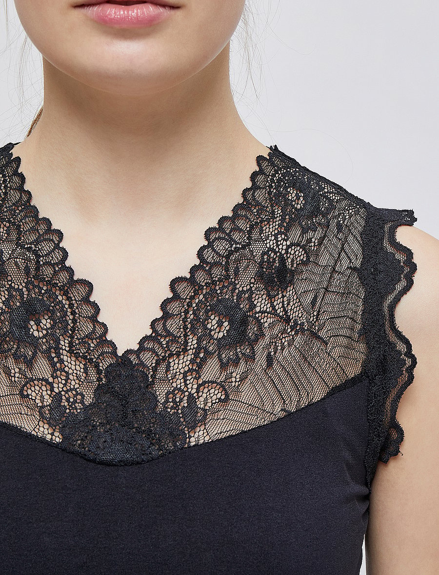 Minus - Vanessa top - sleeveless tops - sort - 0