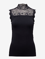 Minus - Vanessa high neck - sleeveless blouses - black - 0