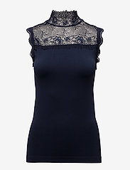 Minus - Vanessa high neck - sleeveless blouses - black iris - 0