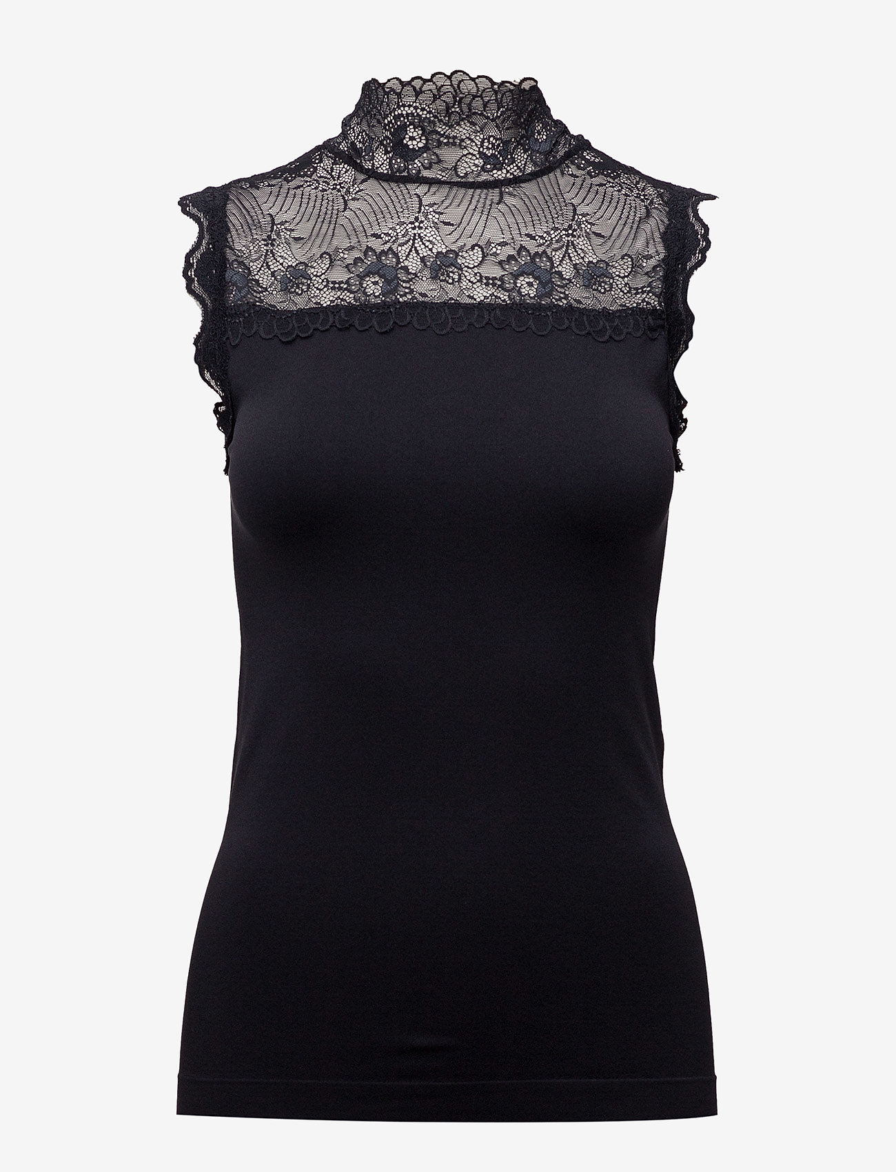 Minus - Vanessa high neck - sleeveless blouses - black - 1