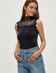 Minus - Vanessa high neck - sleeveless blouses - black - 4